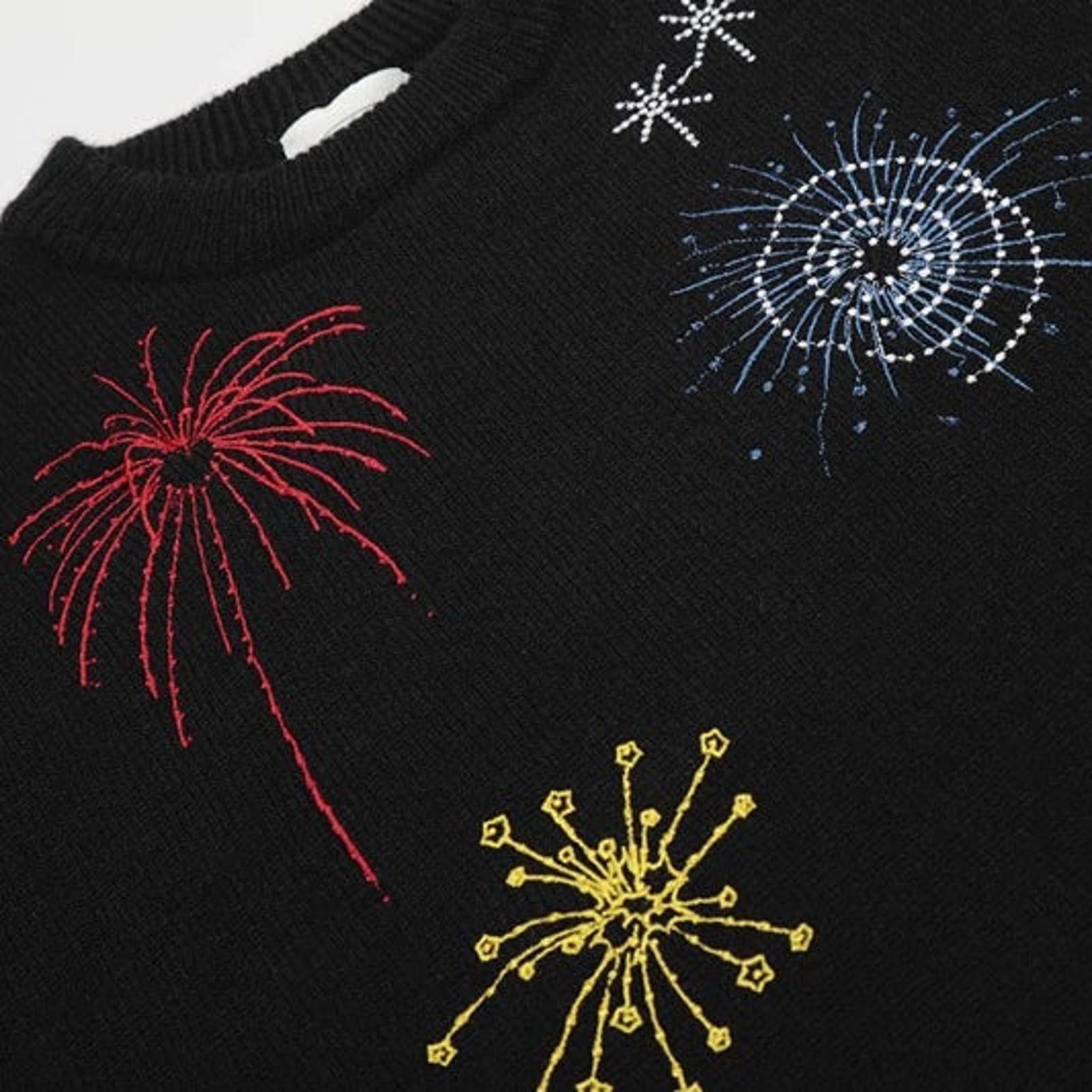 Japanese Brand Black Embroidered Crew Neck Sweater Size US M / EU 48-50 / 2 - 2 Thumbnail