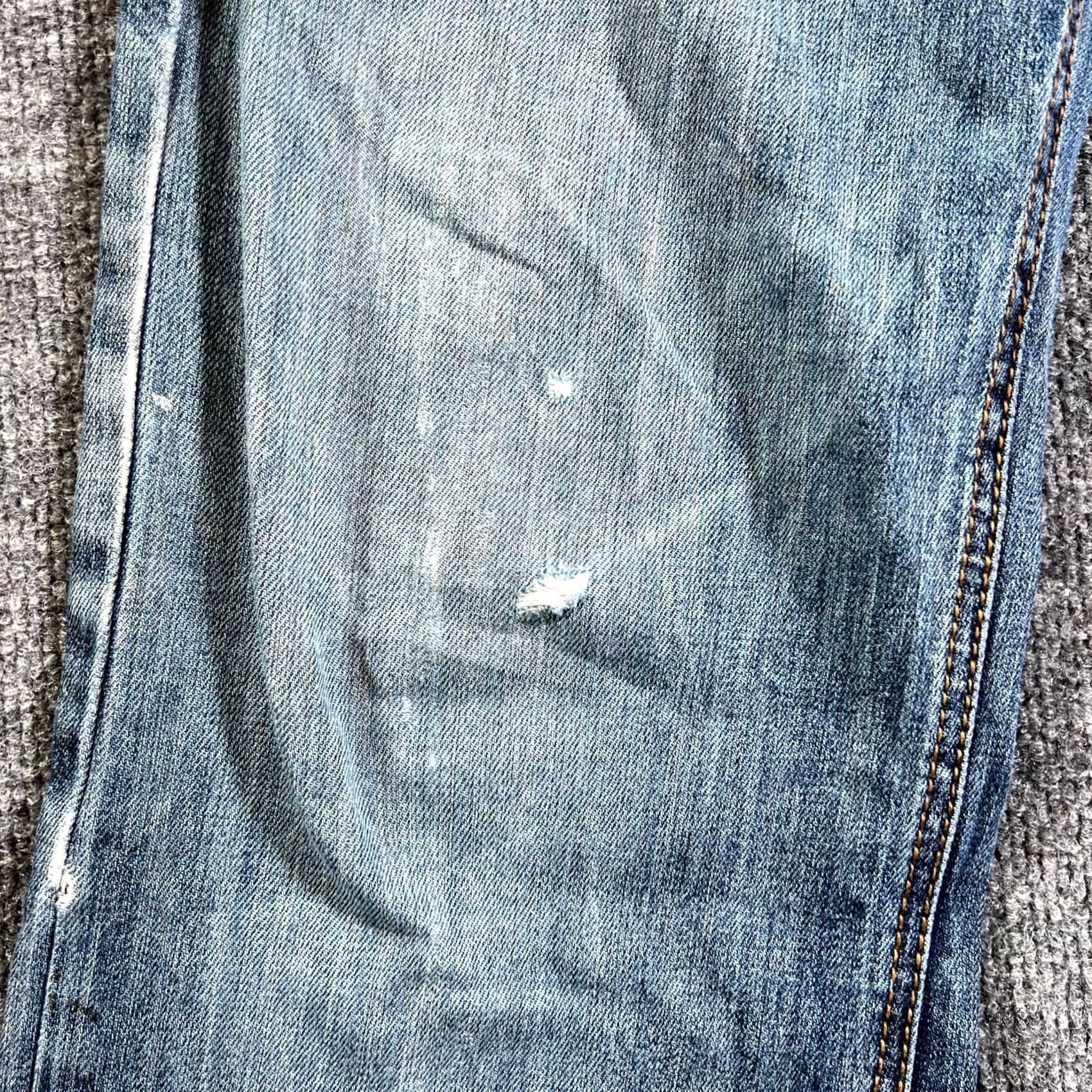 Denime Rock & Roll Cowboy Jeans Mens 32x34 Blue Denim Stretch Regular Fit Straight Leg Jeans Size US 32 / EU 48 - 6 Thumbnail