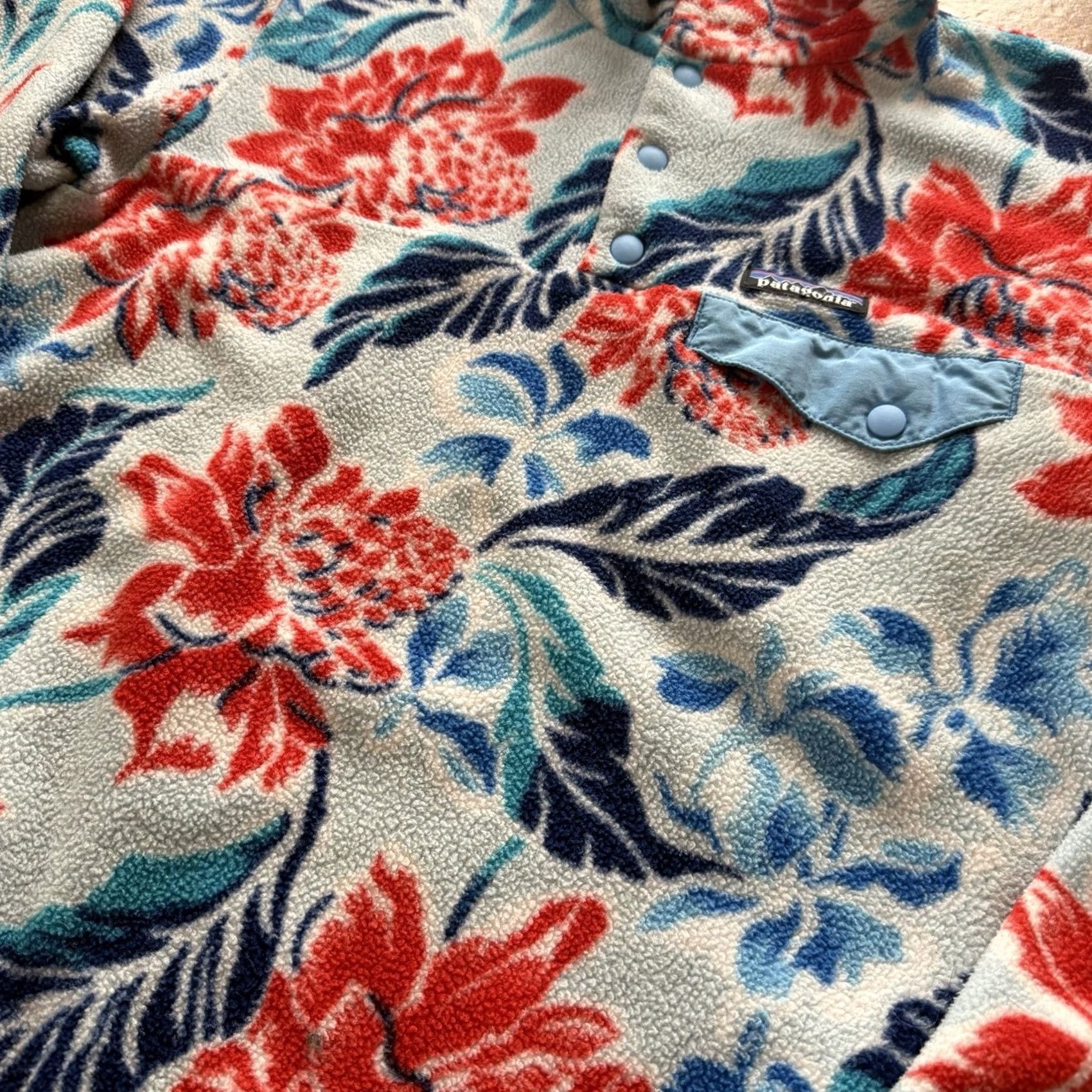 Patagonia PATAGONIA Synchilla Snap T MANOA DUSK Blue HAWAIIAN Floral Pullover Womens M Size M / US 6-8 / IT 42-44 - 7 Thumbnail
