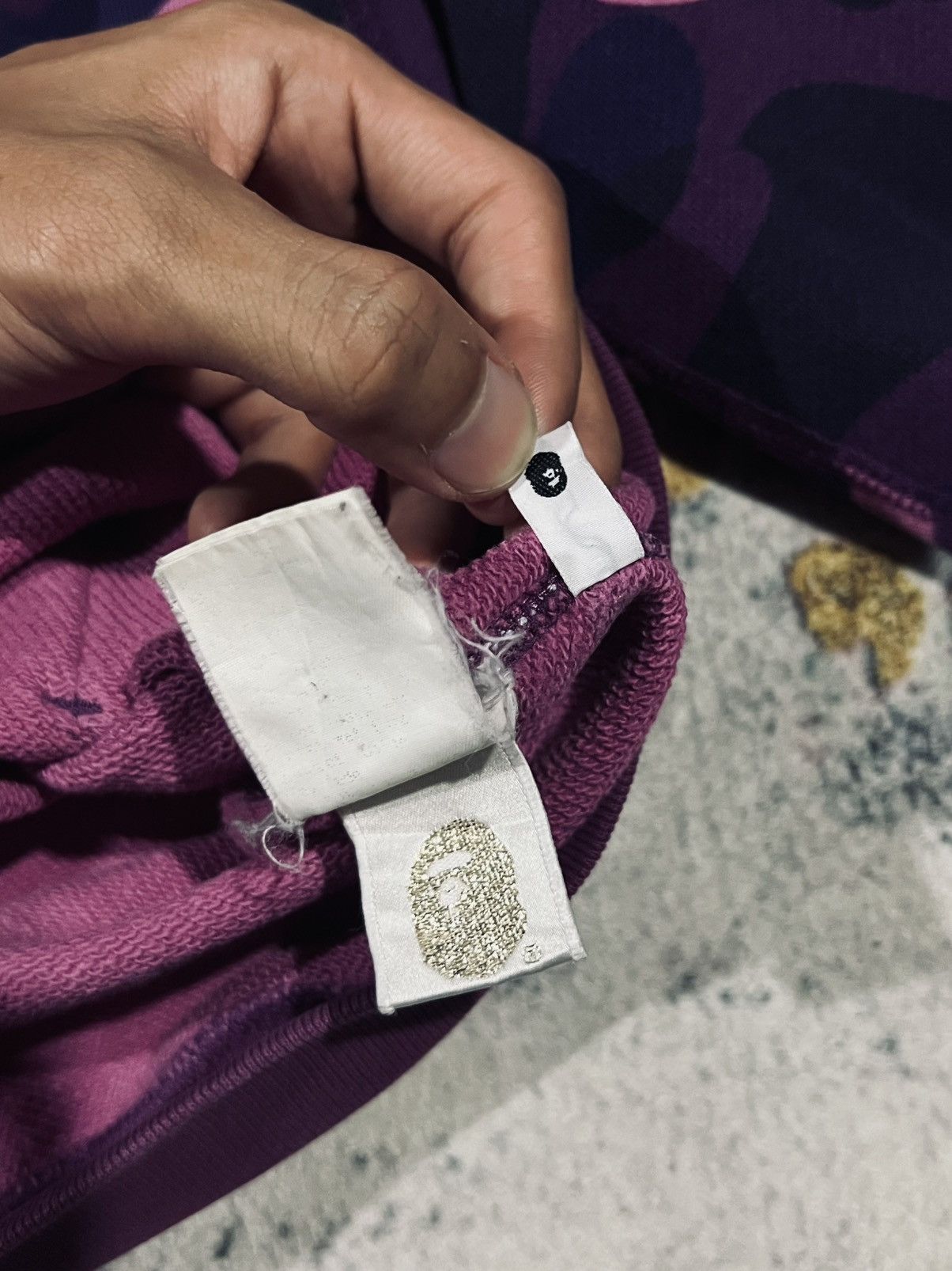 Bape Bape camo split full zip blue and purple hoodie distressed Size US L / EU 52-54 / 3 - 7 Thumbnail