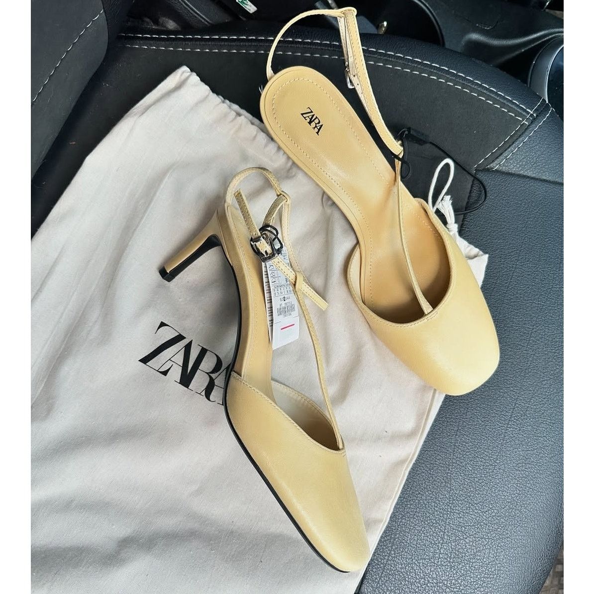 Zara ZARA Yellow Leather Heels NWT Size US 7.5 / IT 37.5 - 12 Thumbnail