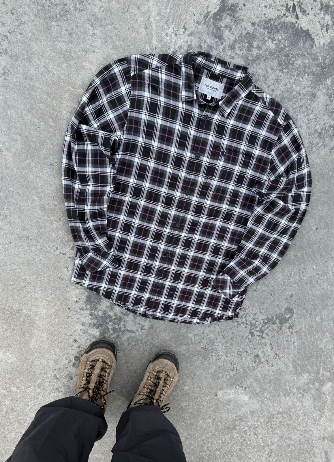 Carhartt Carhartt WIP Flannel Line Button Up Y2k Plaid Shirt Size US M / EU 48-50 / 2 - 1 Thumbnail