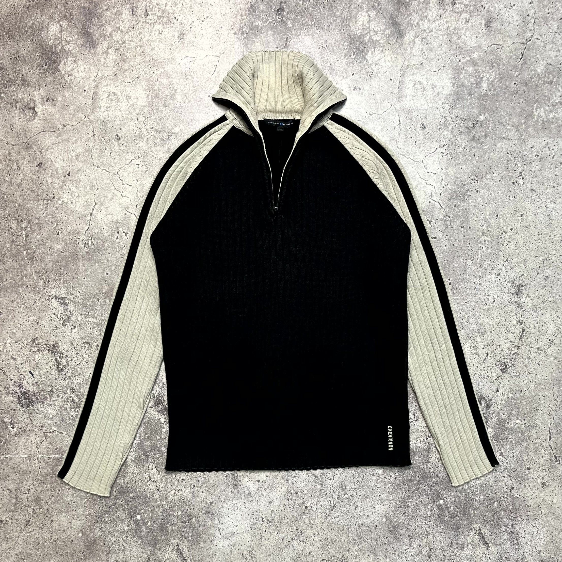 Chevignon Vintage Chevignon Black 1/3 Cotton Pullover Sweater Size L Size US L / EU 52-54 / 3 - 1 Thumbnail