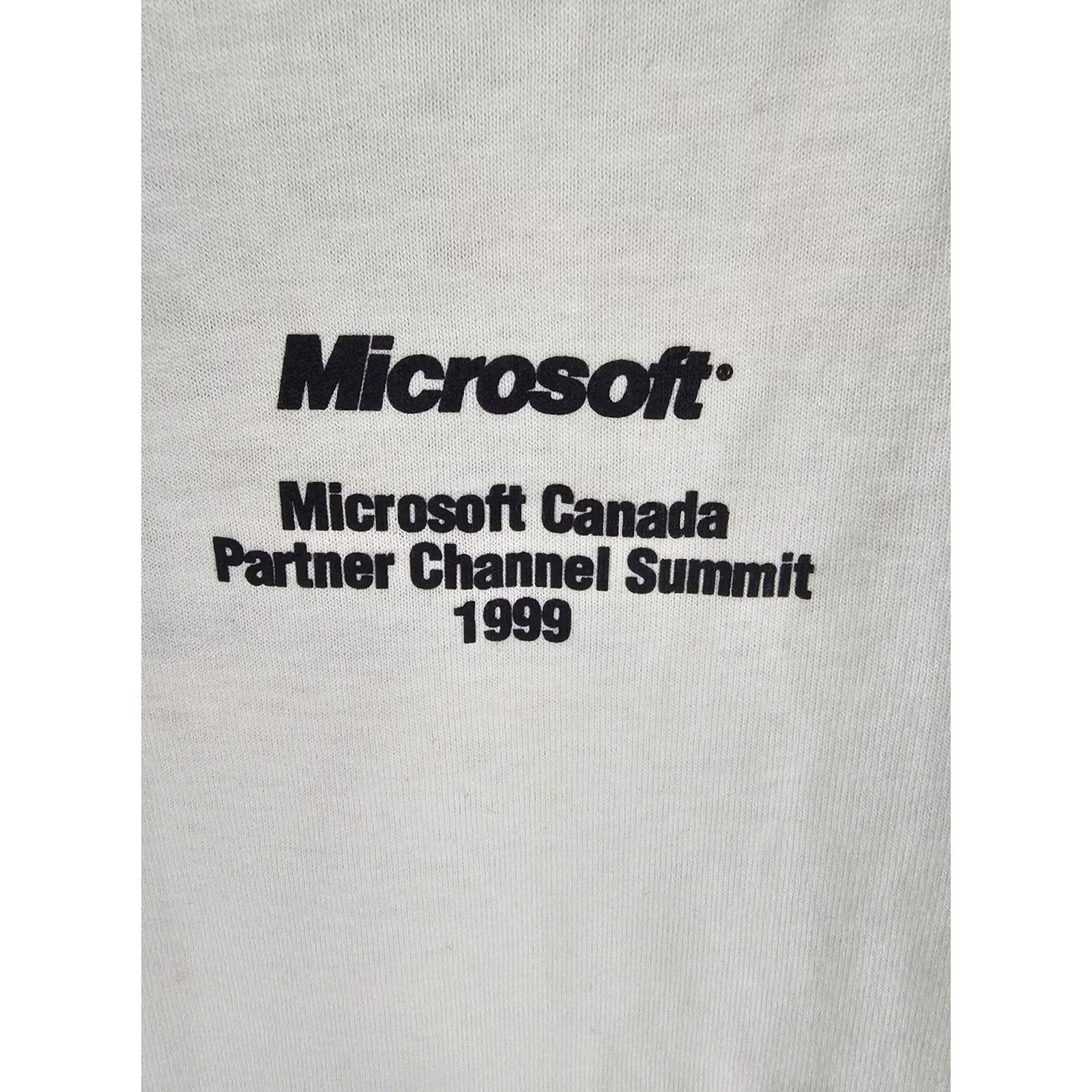 Gildan VINTAGE NWOT 1999 MICROSOFT CANADA PATNER CHANNEL WHITE SUMMIT T-SHIRT SZ XL Size US XL / EU 56 / 4 - 3 Thumbnail