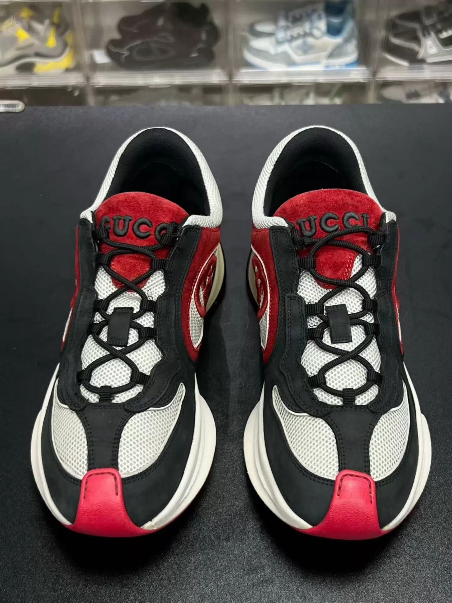 Gucci GUCCI Run Sneaker Black Red 40.5 - Worn 2-3 Times, Near Mint Size US 7.5 / EU 40-41 - 2 Thumbnail