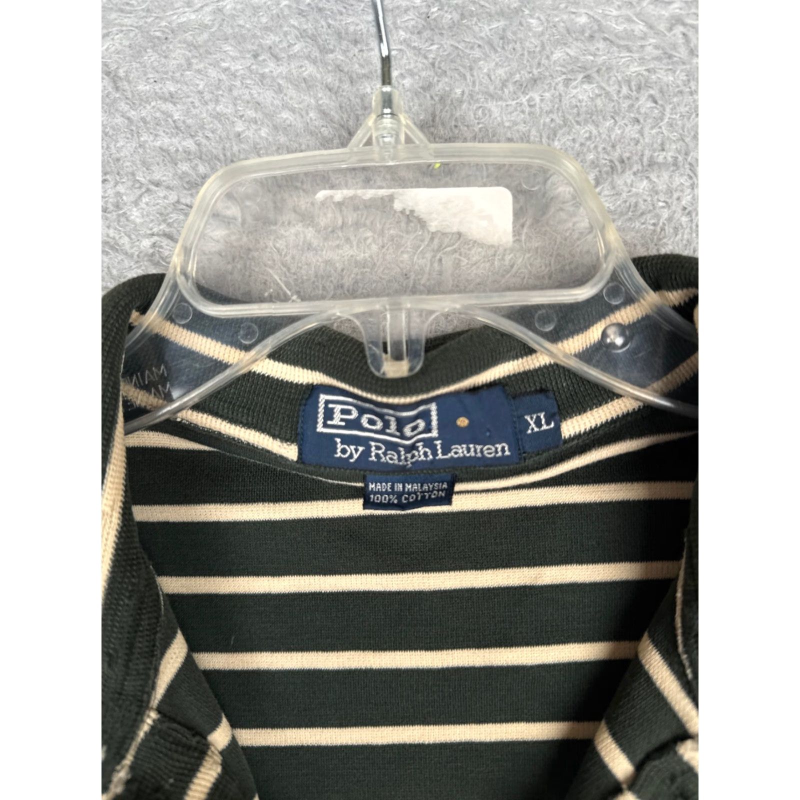 Ralph Lauren VINTAGE Ralph Lauren Polo Shirt Men XL Green Stripe Cotton Golf Shirt Size US XL / EU 56 / 4 - 7 Thumbnail