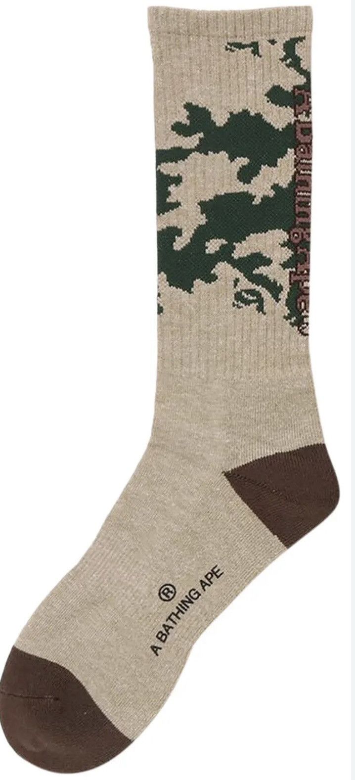 Bape BAPE Woodland Camo Crew Socks (Olive Drab) | A Bathing Ape Size ONE SIZE - 4 Thumbnail