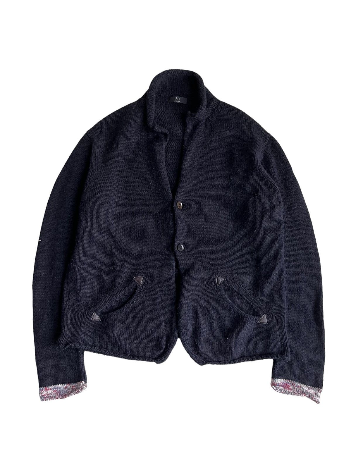 Yohji Yamamoto Yohji Yamamoto Hybrid Knitted Leather Button Oversize Jacket Size US XL / EU 56 / 4 - 1 Thumbnail