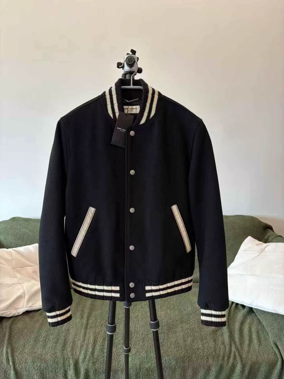 Saint Laurent Paris Saint Laurent Black Signature Baseball Jacket Size US S / EU 44-46 / 1 - 1 Thumbnail