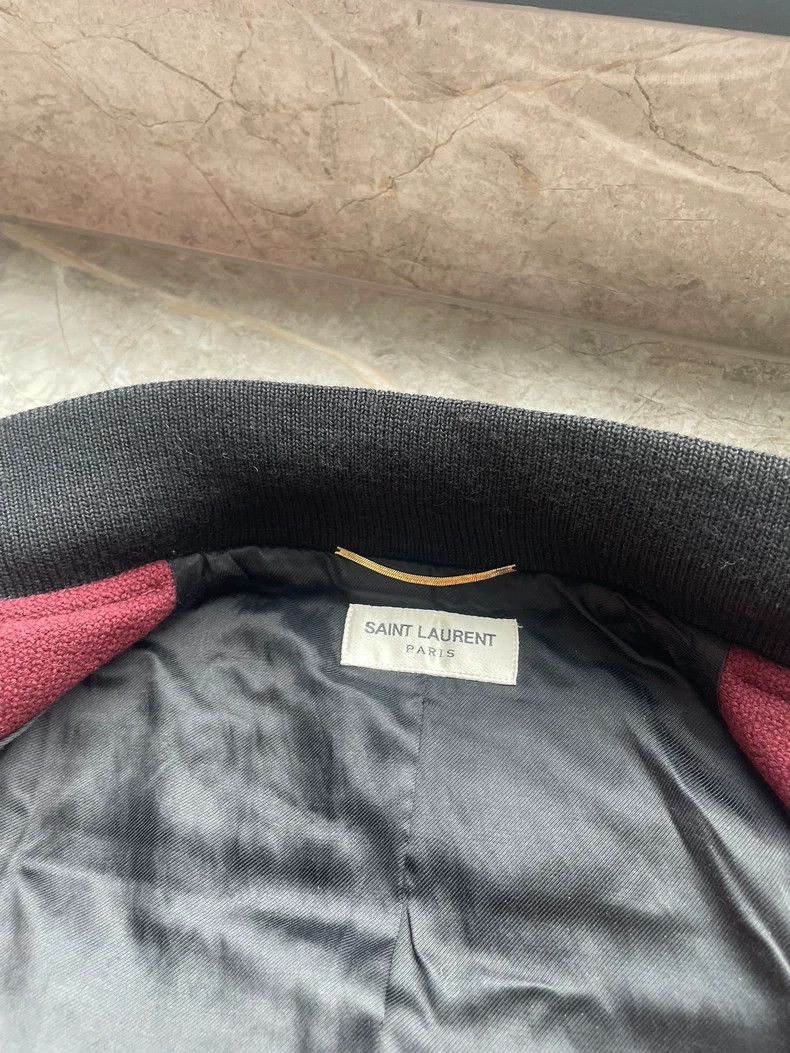 Saint Laurent Paris Saint Laurent Paris Burgundy patchwork leather Teddy jacket Size XS / US 0-2 / IT 36-38 - 2 Thumbnail