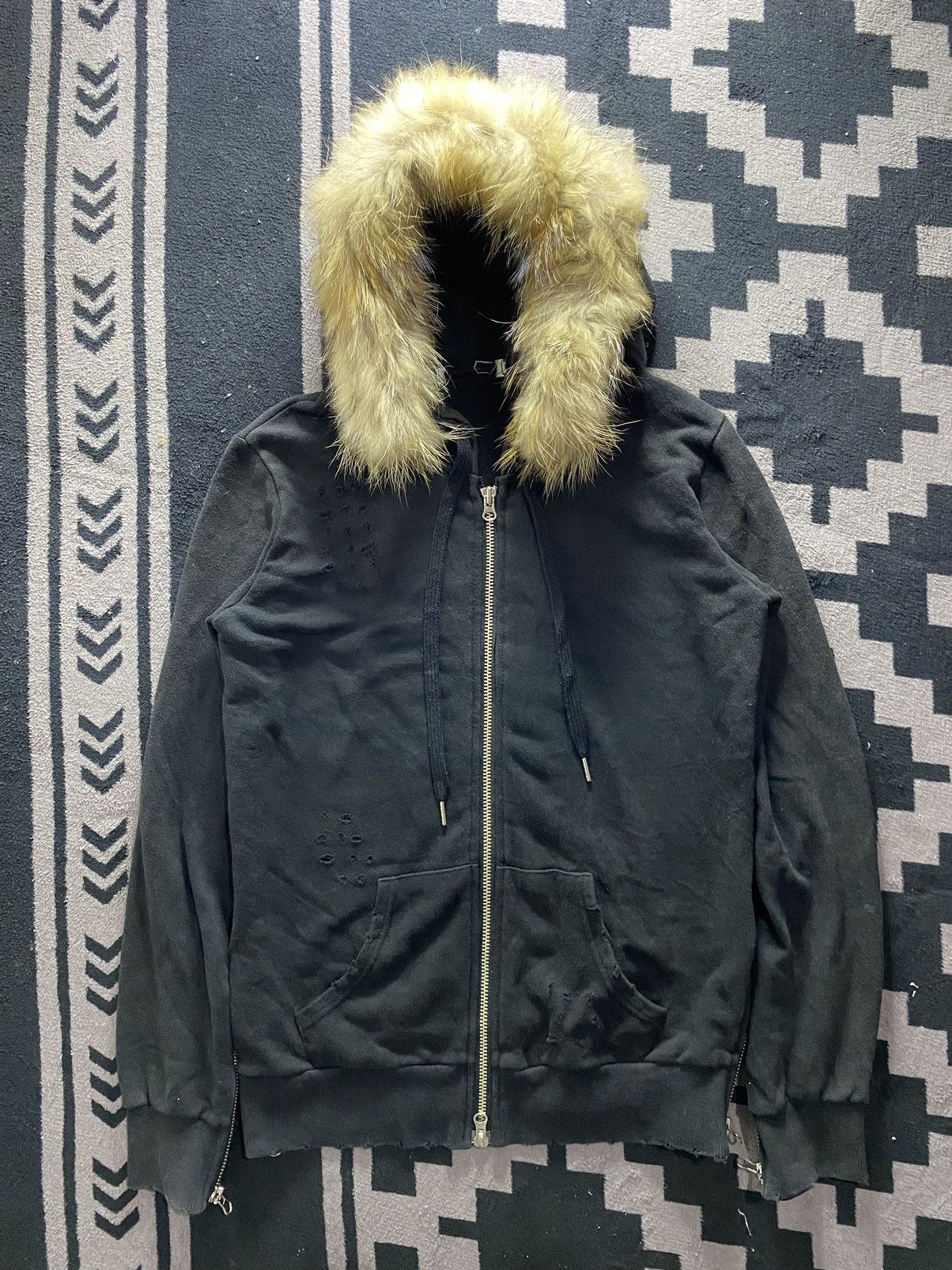 PPFM Faux fur unknwn distressed multi zip hoodie Size US L / EU 52-54 / 3 - 1 Thumbnail