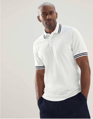 image of Brunello Cucinelli O1W1Db10524 Polo T-Shirt In White, Men's (Size XL)
