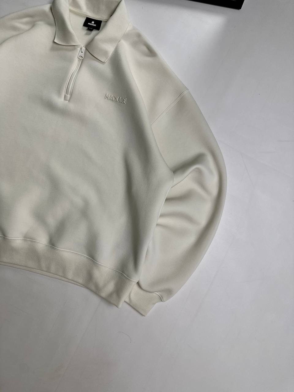 Mackage Mackage Felix 1/4 Polo Zip Cream Luxury Oldmoney Size US XL / EU 56 / 4 - 3 Thumbnail