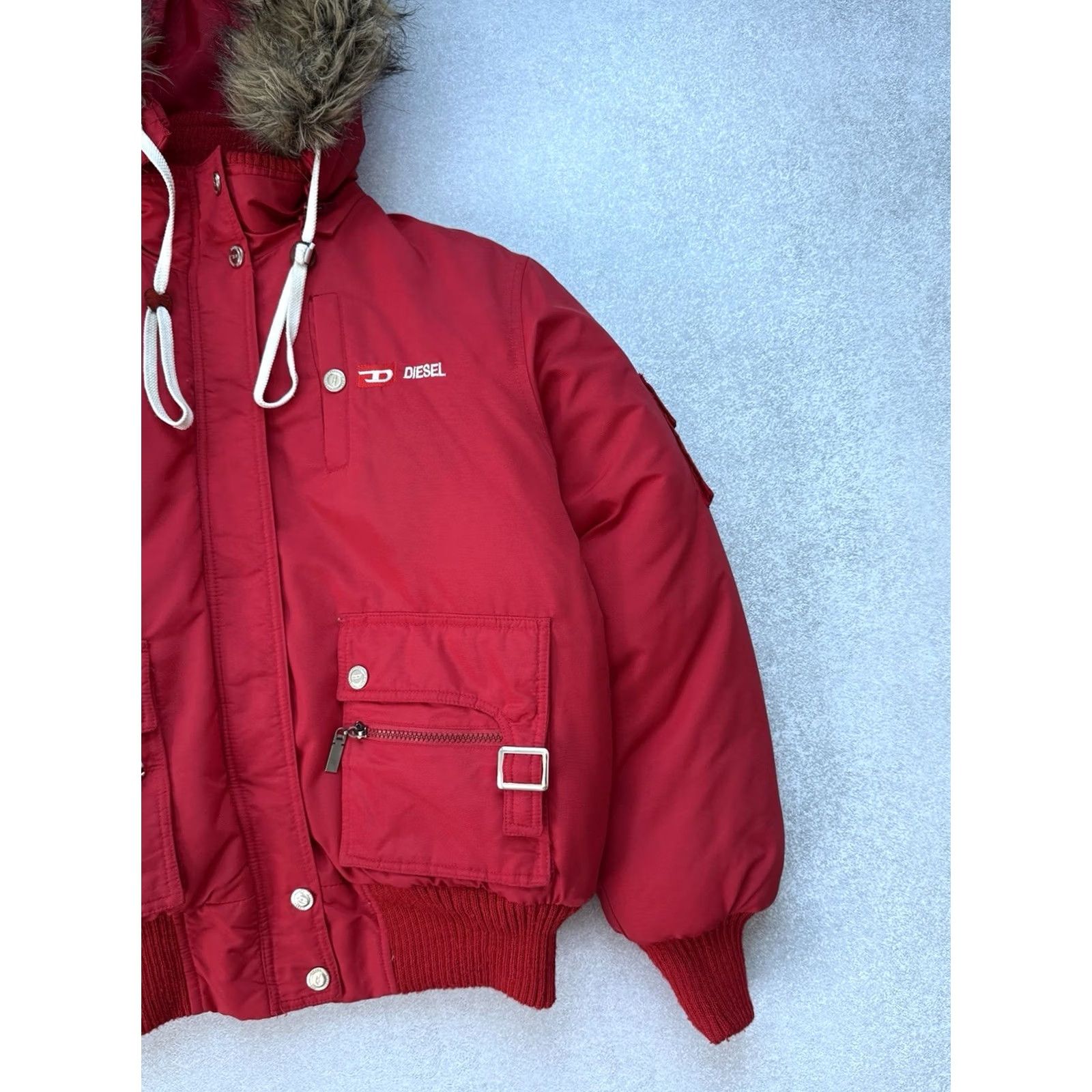 Diesel VINTAGE Diesel Bomber Jacket Unisex S Red Nano Nylon Faux Fur Y2K Japan Style 90s City Diesel Japan Style Size US S / EU 44-46 / 1 - 4 Thumbnail