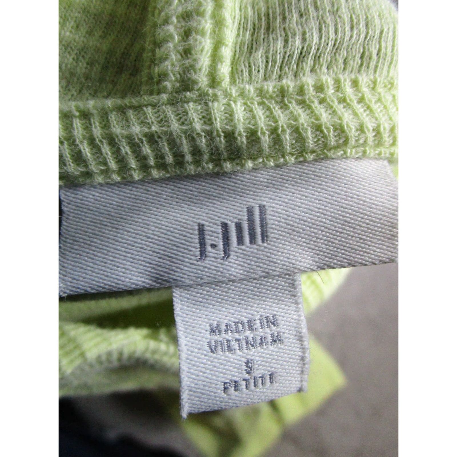 J. Jill VINTAGE J. Jill Women's Hoodie Small Petite Green Waffle Knit Cotton Pullover Sweater Size S / US 4 / IT 40 - 3 Thumbnail