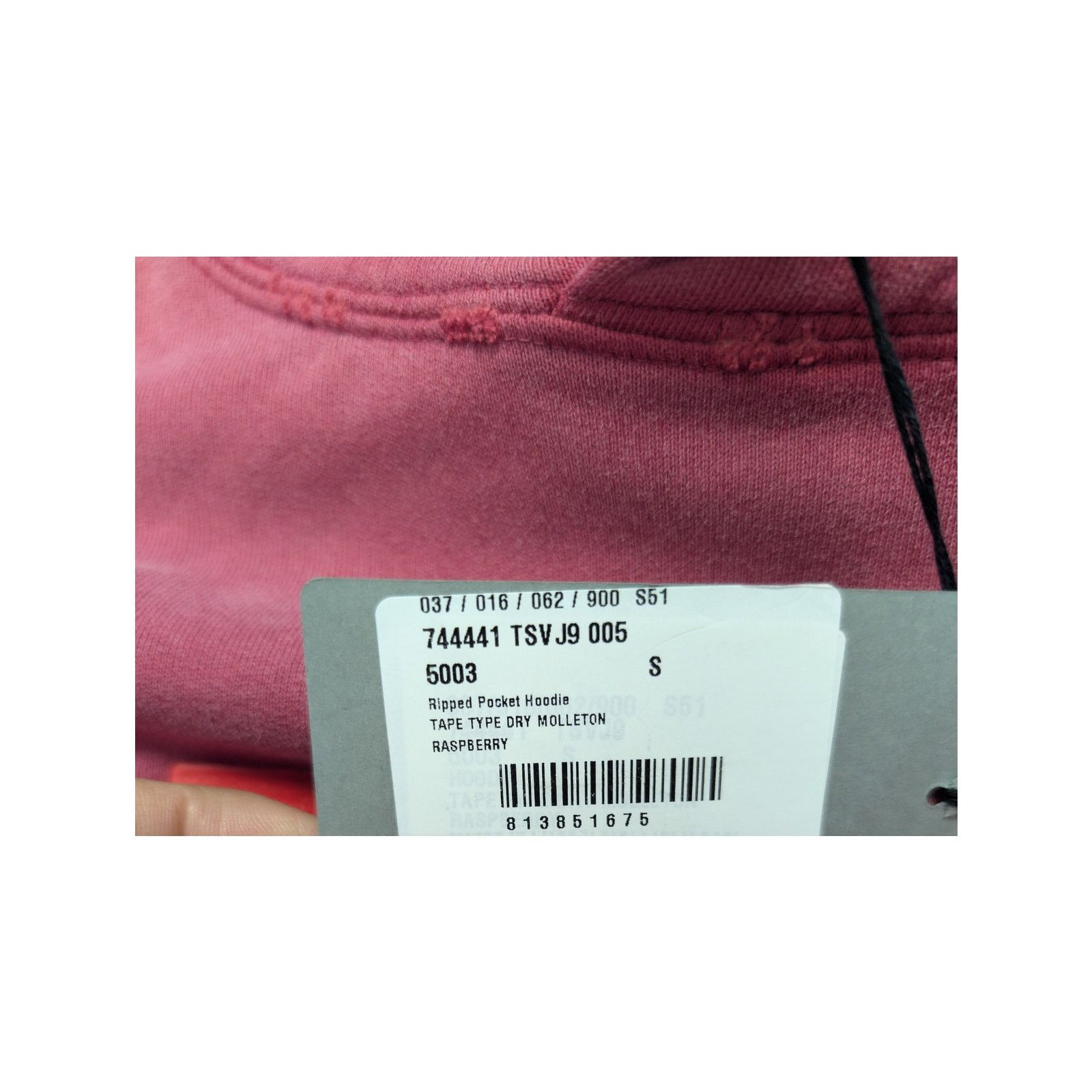 Balenciaga o1rshd1 Tape Type Ripped Pocket Hoodie in Raspberry Size US S / EU 44-46 / 1 - 23 Thumbnail