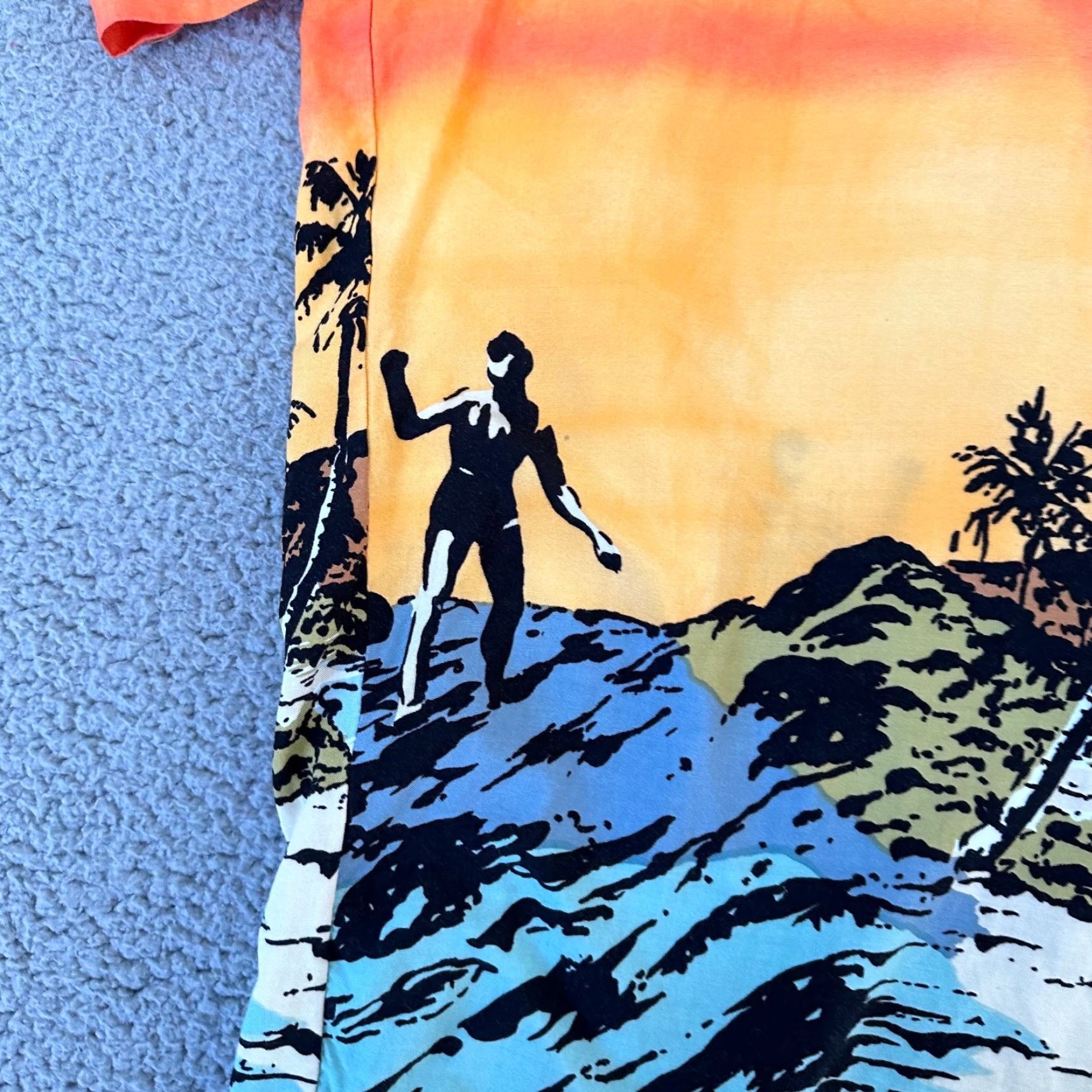 Vintage VINTAGE Pineapple Express Shirt Men XL Blue Orange Sunset Floral Button-Up Short Sleeve Collared Shirt Size US XL / EU 56 / 4 - 6 Thumbnail