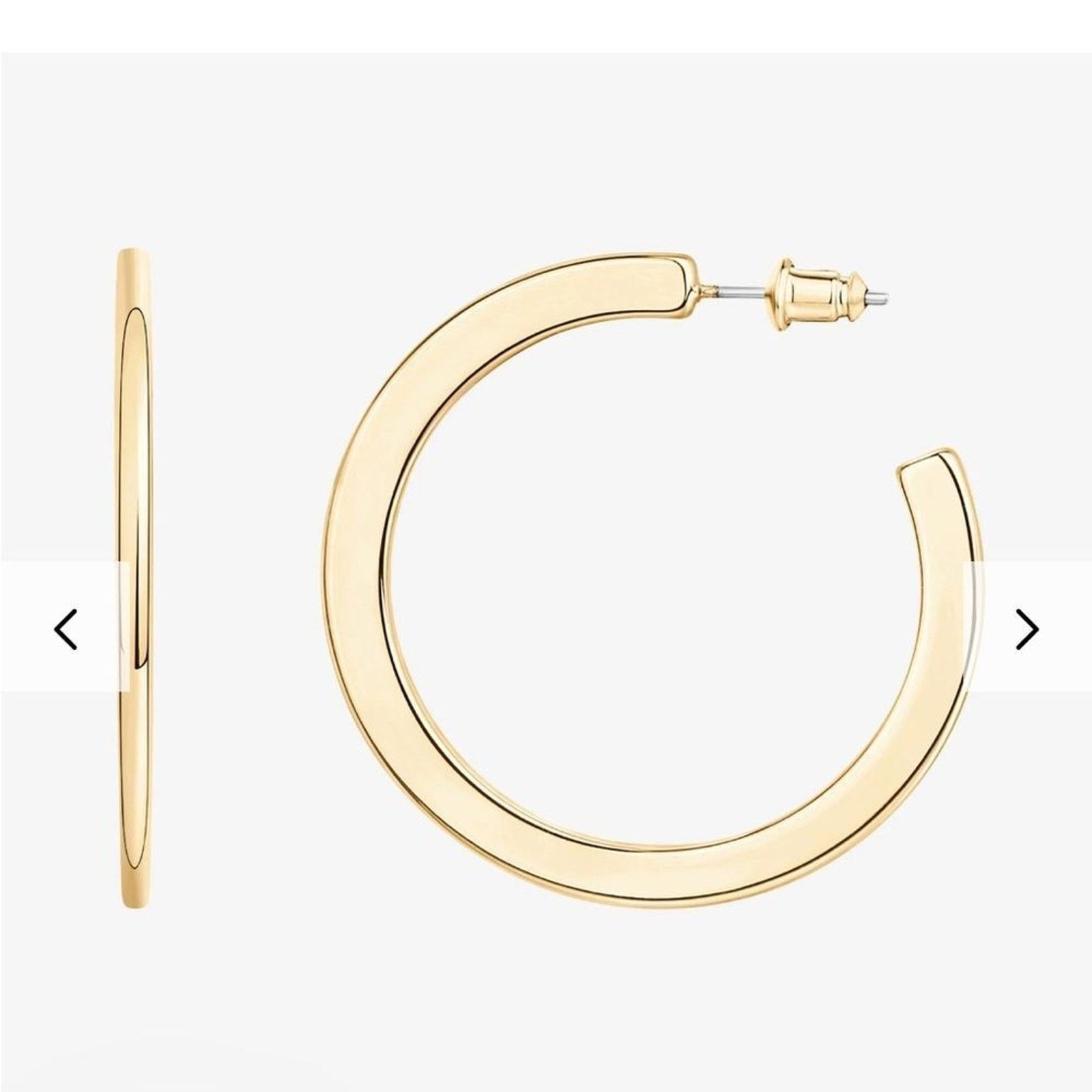 Vintage NWB PAVOI 14K Yellow Gold Plated Infinity Hoop Earrings 4mm Size ONE SIZE - 1 Thumbnail