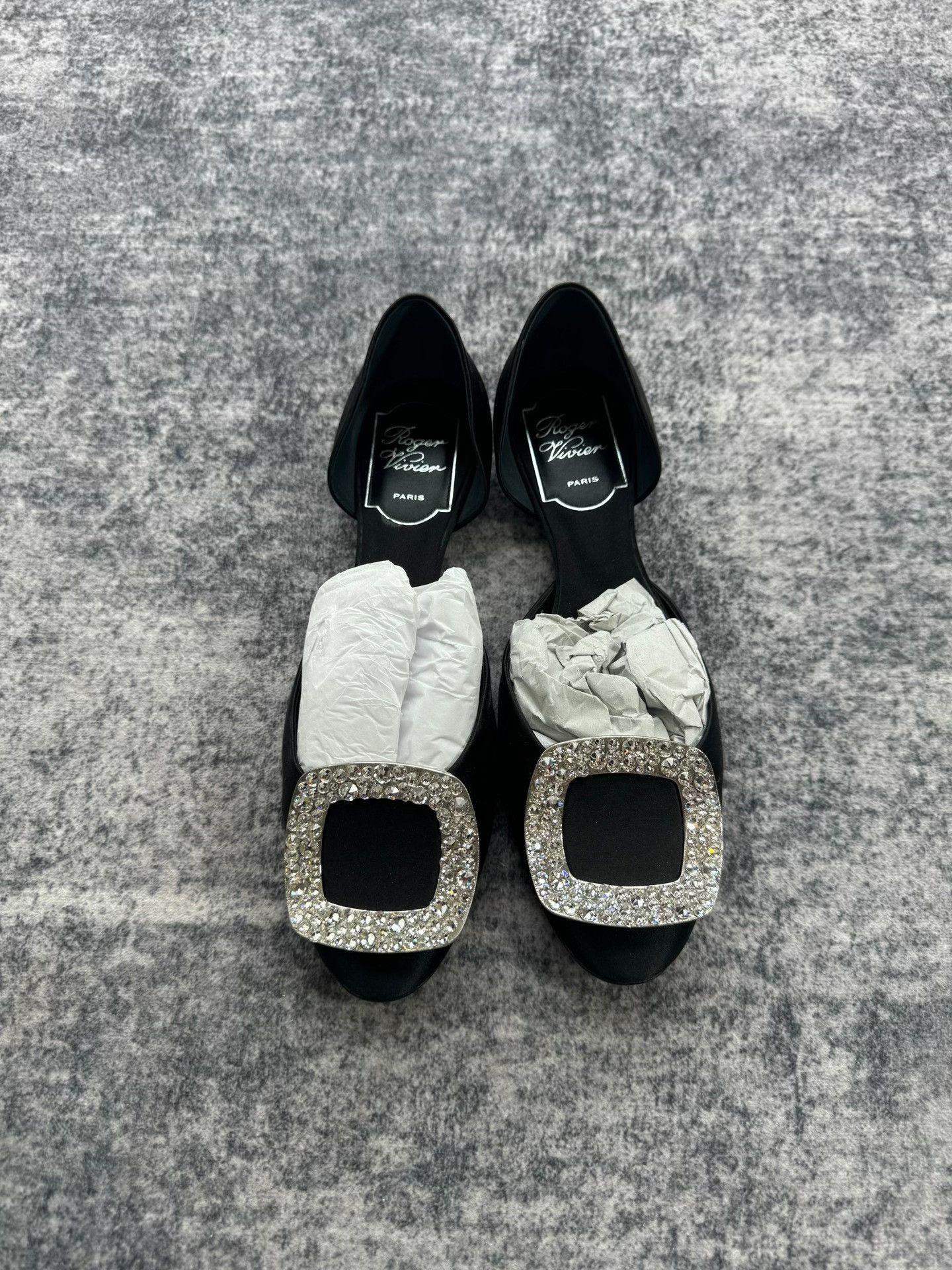 Roger Vivier Roger Vivier Black Square Diamond Flats Size US 4 / IT 34 - 1 Thumbnail