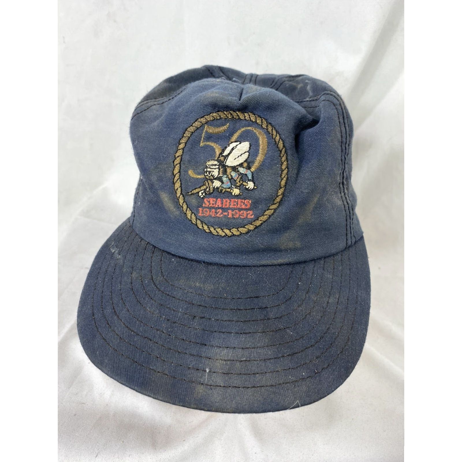 Vintage VINTAGE US Navy Seabees 50th Anniversary Cap Size ONE SIZE - 2 Thumbnail