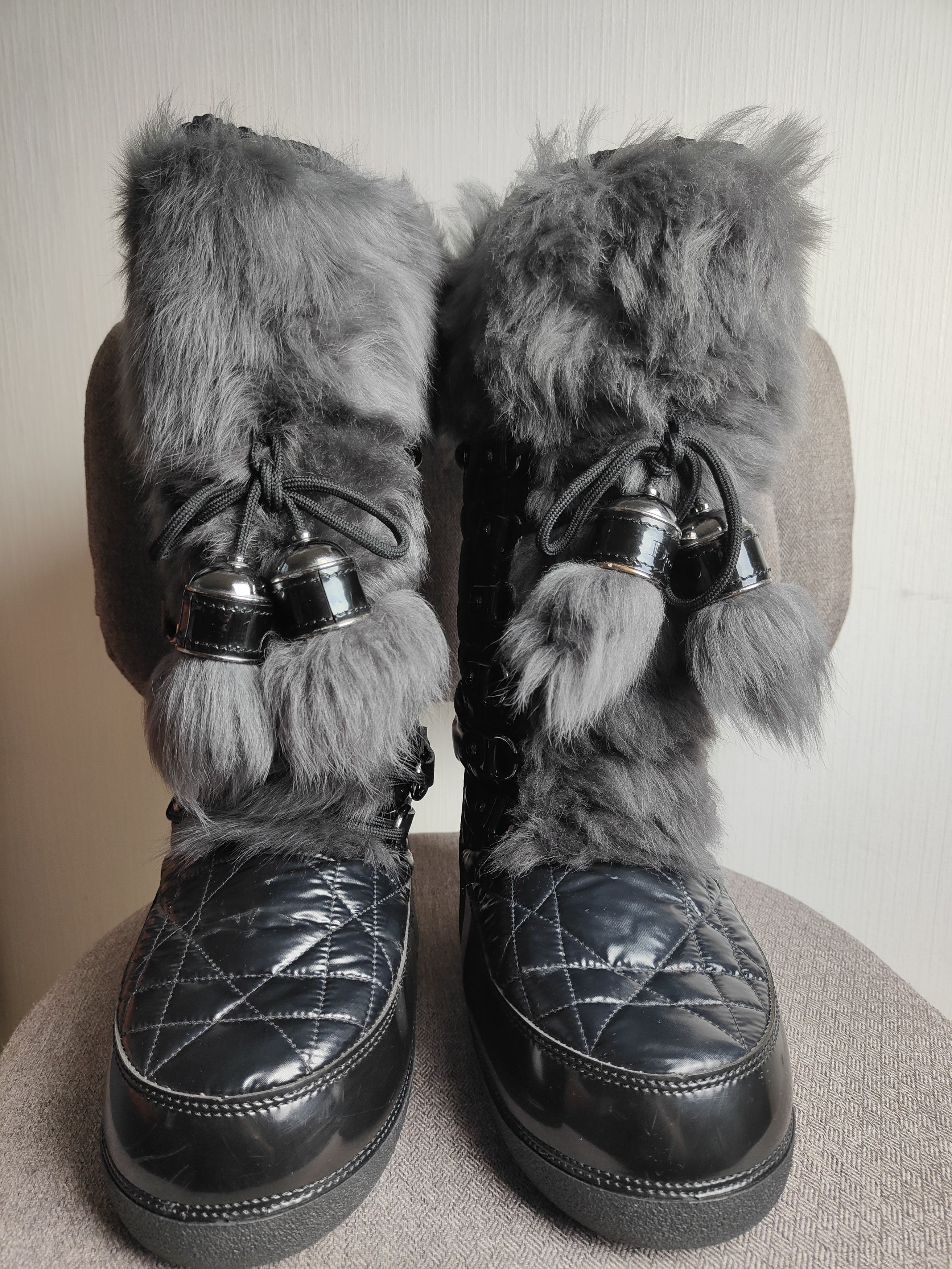 Dior Y2K Dior by John Galliano Massive Fur Quilted Snow Boots Size US 11 / IT 41 - 7 Thumbnail