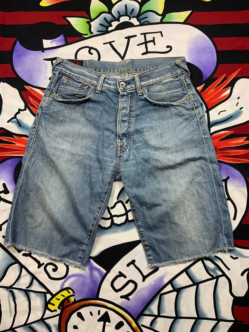 Evisu Evisu Italy denim logo shorts Size 31 Japanese brand Y2K Size US 31 - 3 Thumbnail