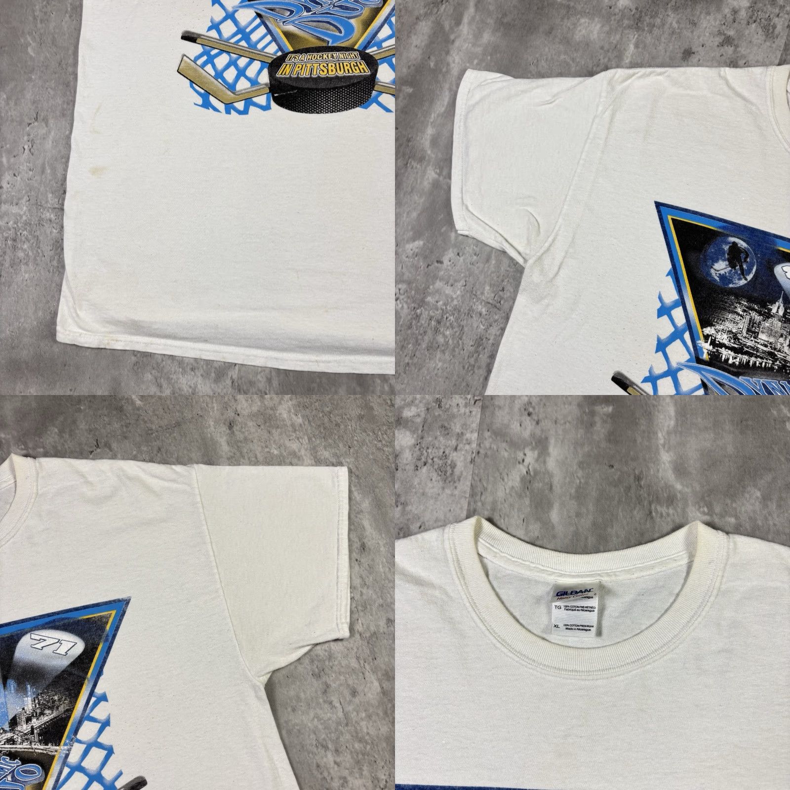 Gildan VINTAGE Pittsburgu Penguins T Shirt Dynamic Duo Crosby Malkon NHL size XL Y2K Size US XL / EU 56 / 4 - 8 Thumbnail