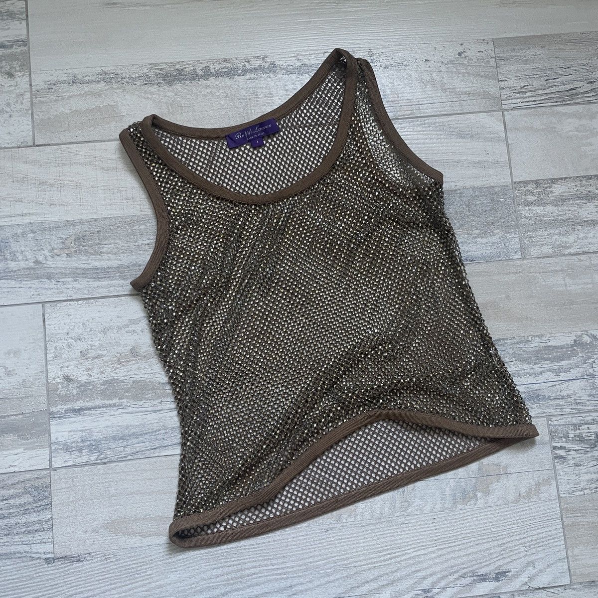 Ralph Lauren Purple Label RRP 3000 $ Ralph Lauren PURPLE Label Melony Embellished Mesh Size M / US 6-8 / IT 42-44 - 2 Thumbnail