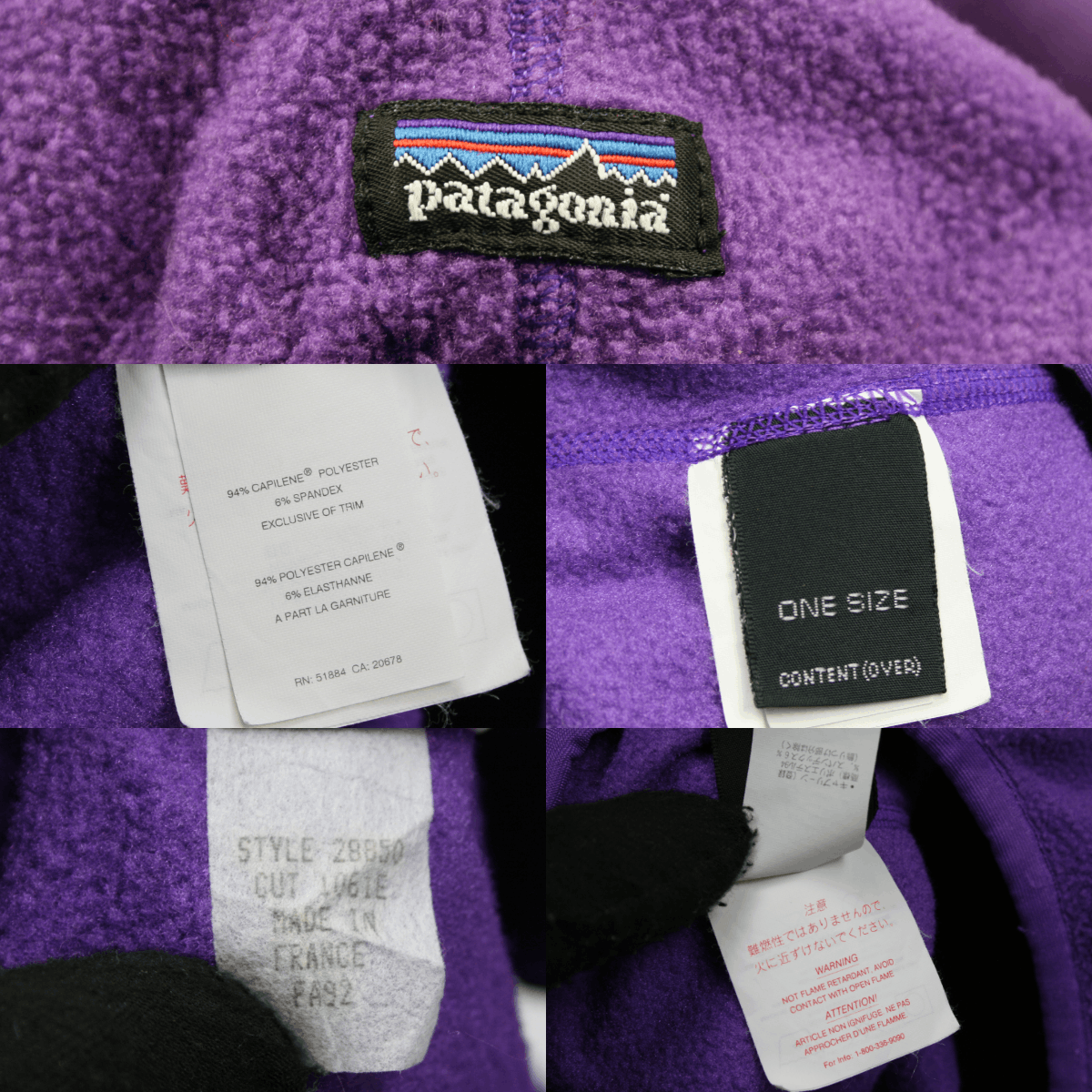 Patagonia 90S Logo Fleece Mask Balaclava Vintage Made in France Size ONE SIZE - 5 Thumbnail