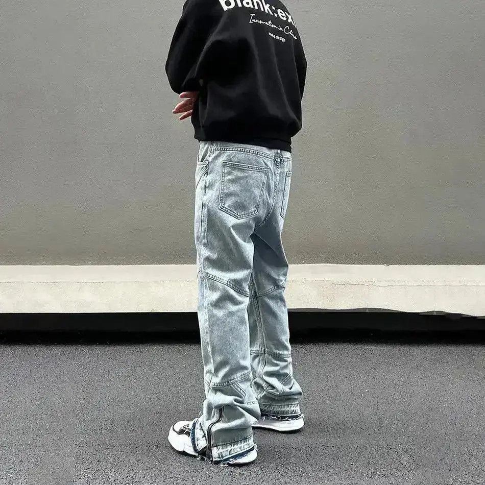 Japanese Brand Hip Hop Punk Blue Casual Regular Streetwear Denim Pants Size US 32 / EU 48 - 2 Thumbnail