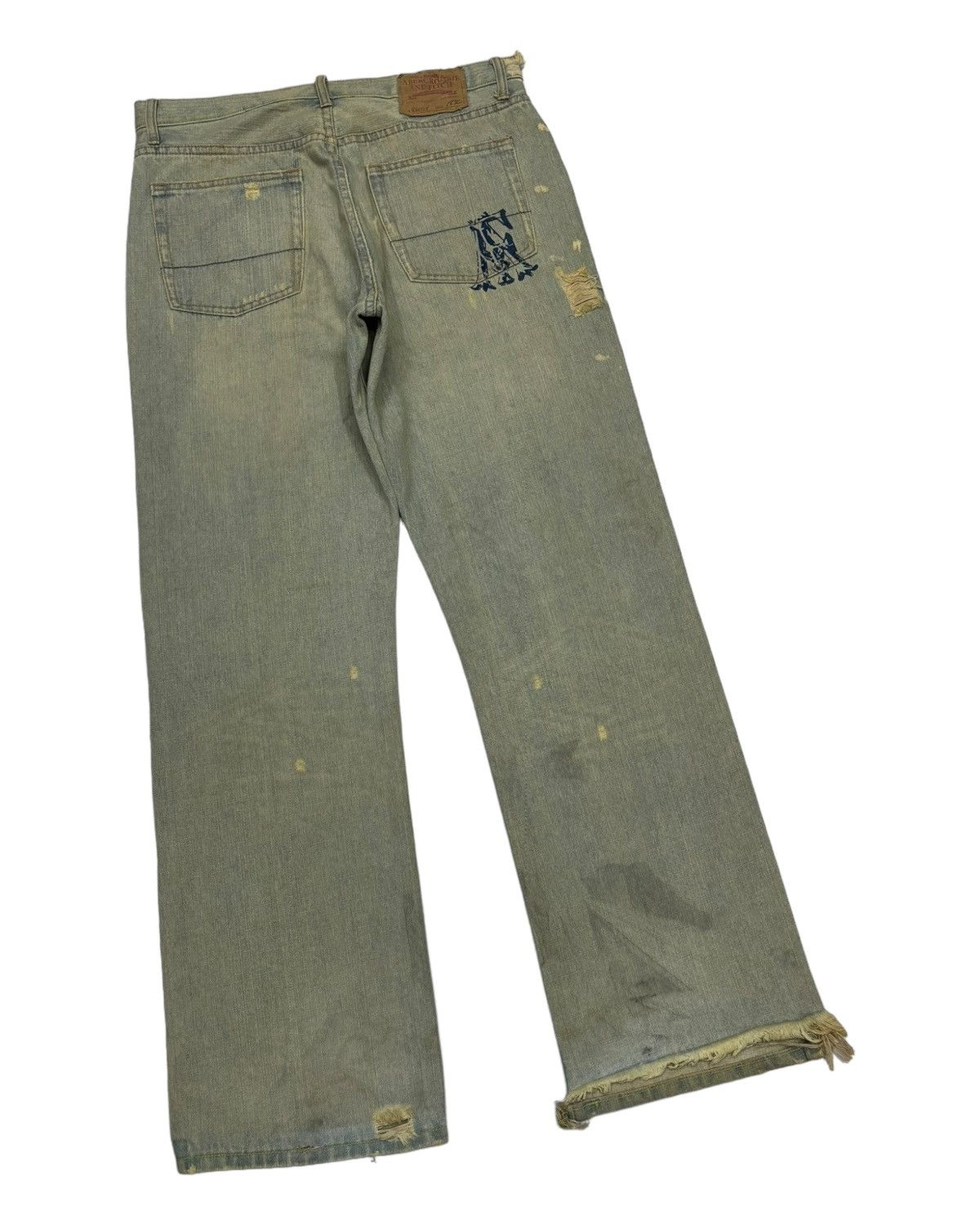 Abercrombie & Fitch SICK🔥ABERCROMBIE & FITCH FLARE JEANS DISTRESS BOOTCUT DENIM Size US 34 / EU 50 - 4 Thumbnail