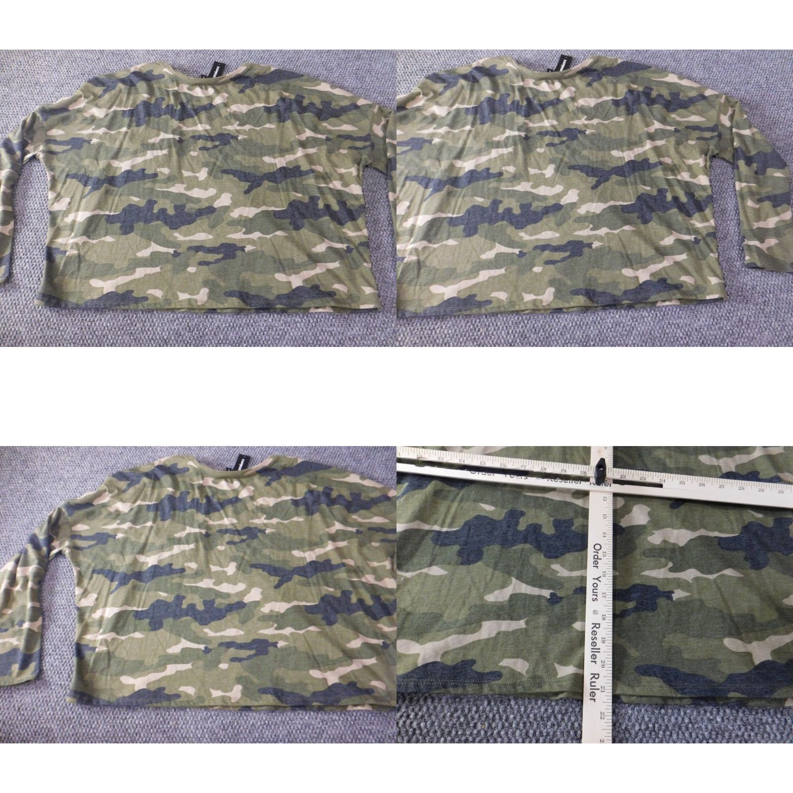 Express Express Womens Blouse XL Green Camouflage Long Sleeve Crew Neck Pullover Casual Shirt Size XL / US 12-14 / IT 48-50 - 8 Thumbnail