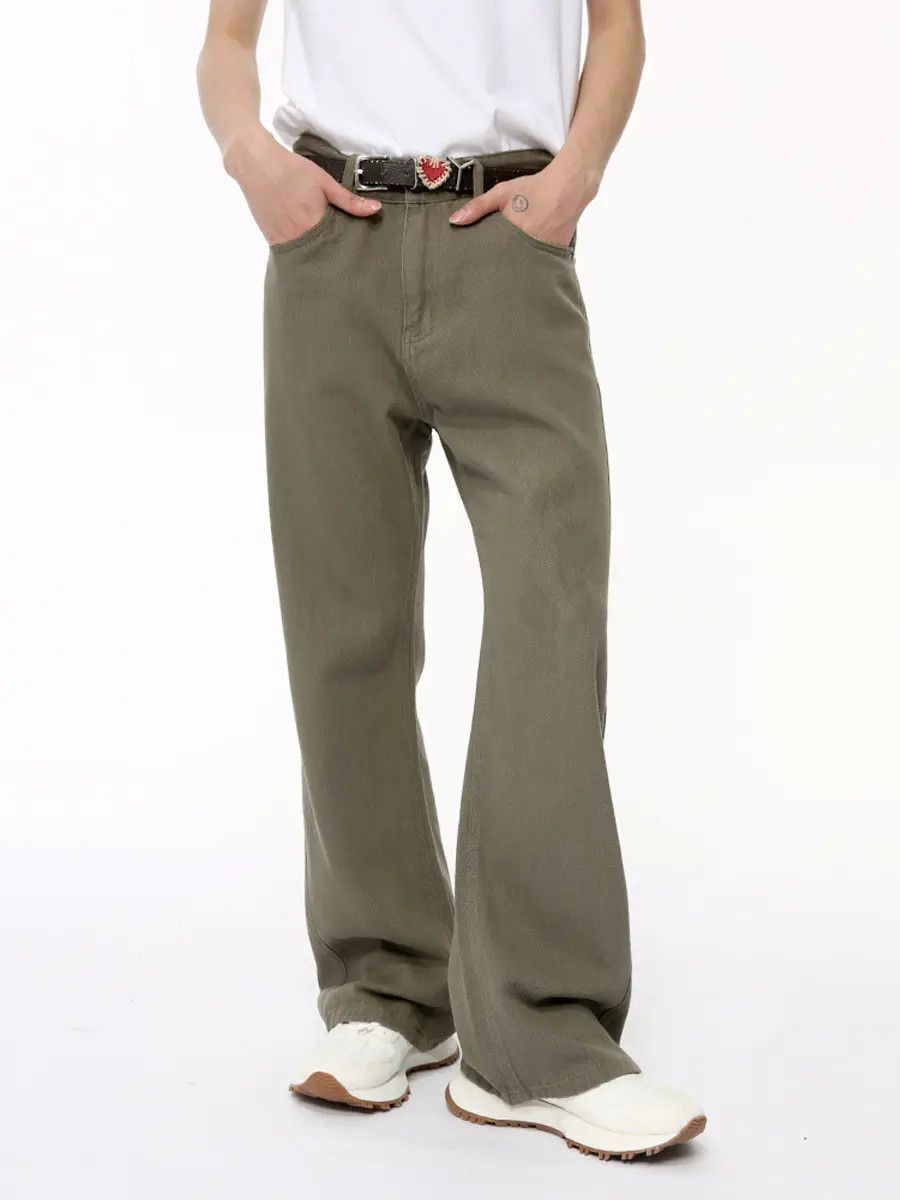 Japanese Brand Retro loose solid color micro flared jeans Size US 32 / EU 48 - 5 Thumbnail