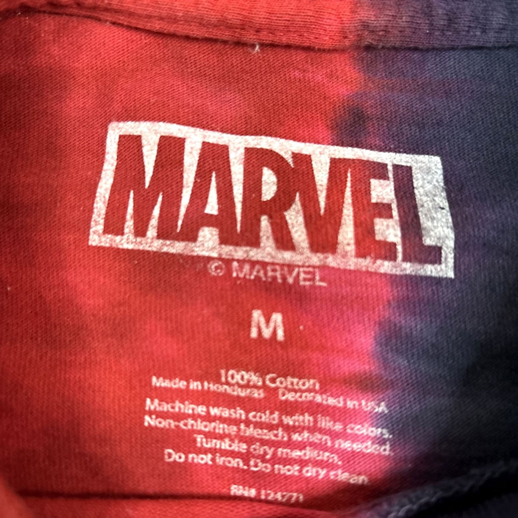 Vintage Marvel Spider-Man Venom Shirt Mens Medium Red Purple Tie Dye Universal Studio T-Shirt Graphic Print Regular Cotton Comics Size US M / EU 48-50 / 2 - 3 Thumbnail
