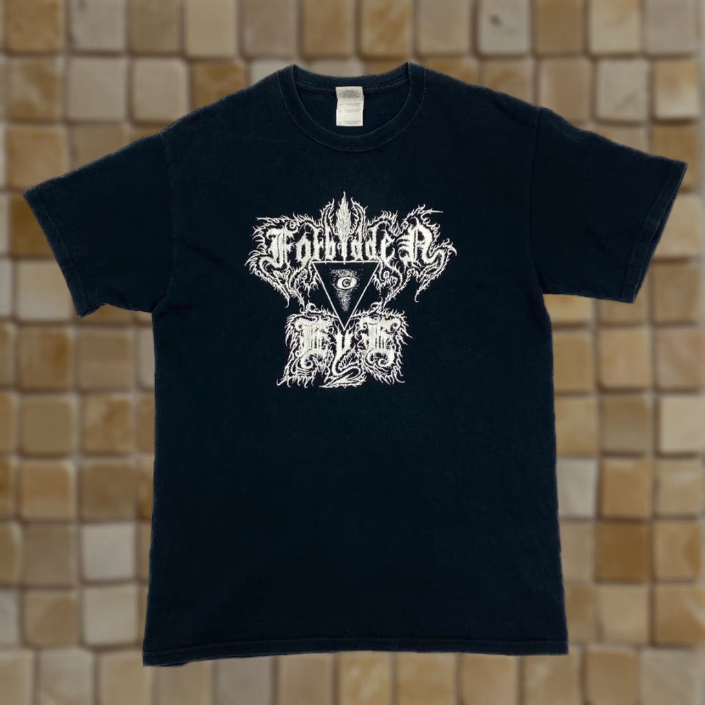 Gildan FORBIDDEN EYE “Orthodox Path Of Worship” Graphic Spellout Heavy Black Metal Band T-Shirt Medium Size US M / EU 48-50 / 2 - 1 Thumbnail
