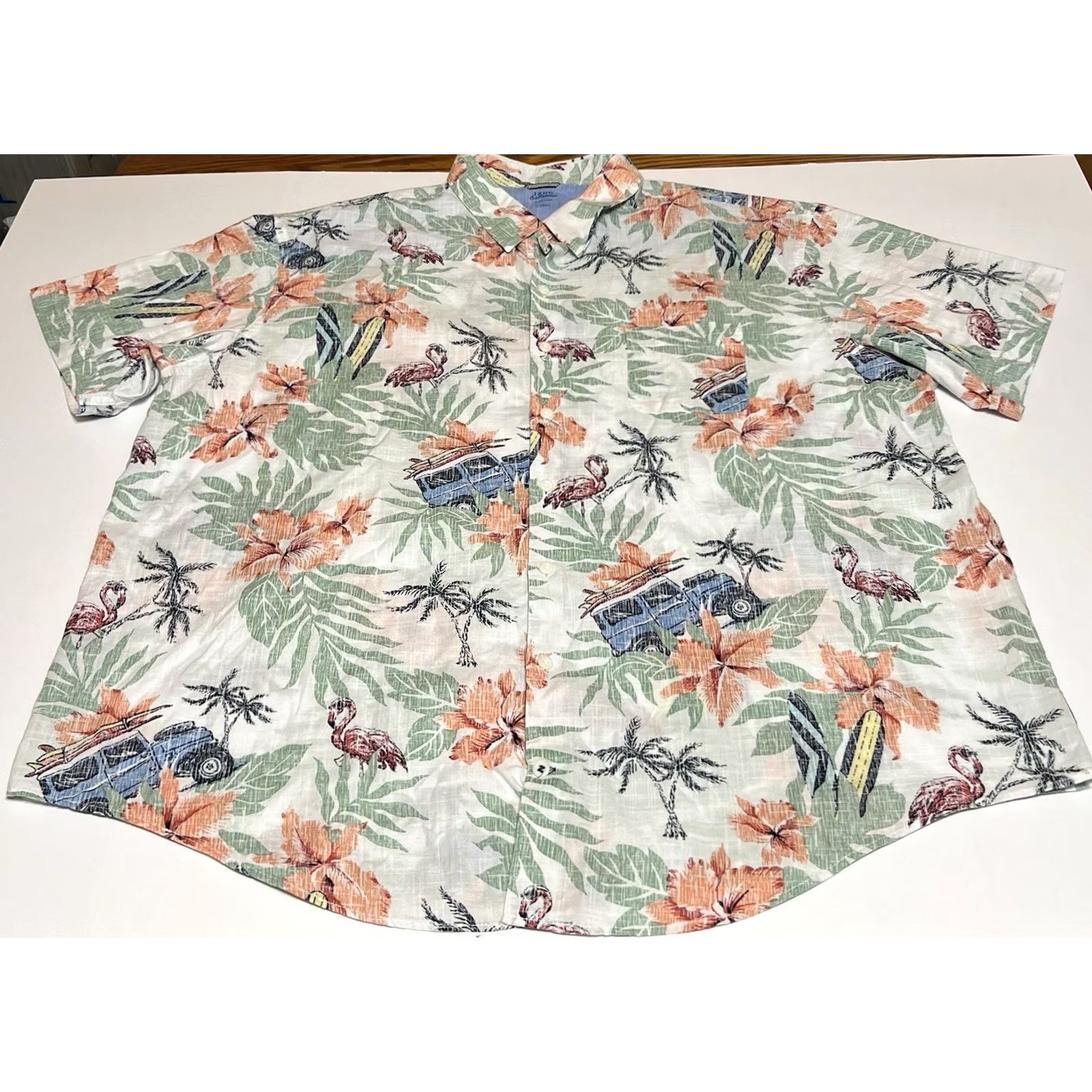 Izod VINTAGE Izod Saltwater Shirt Mens 3XL Hawaiian Beach Palm Trees Button Front Surf Aloha Size US XXL / EU 58 / 5 - 2 Thumbnail