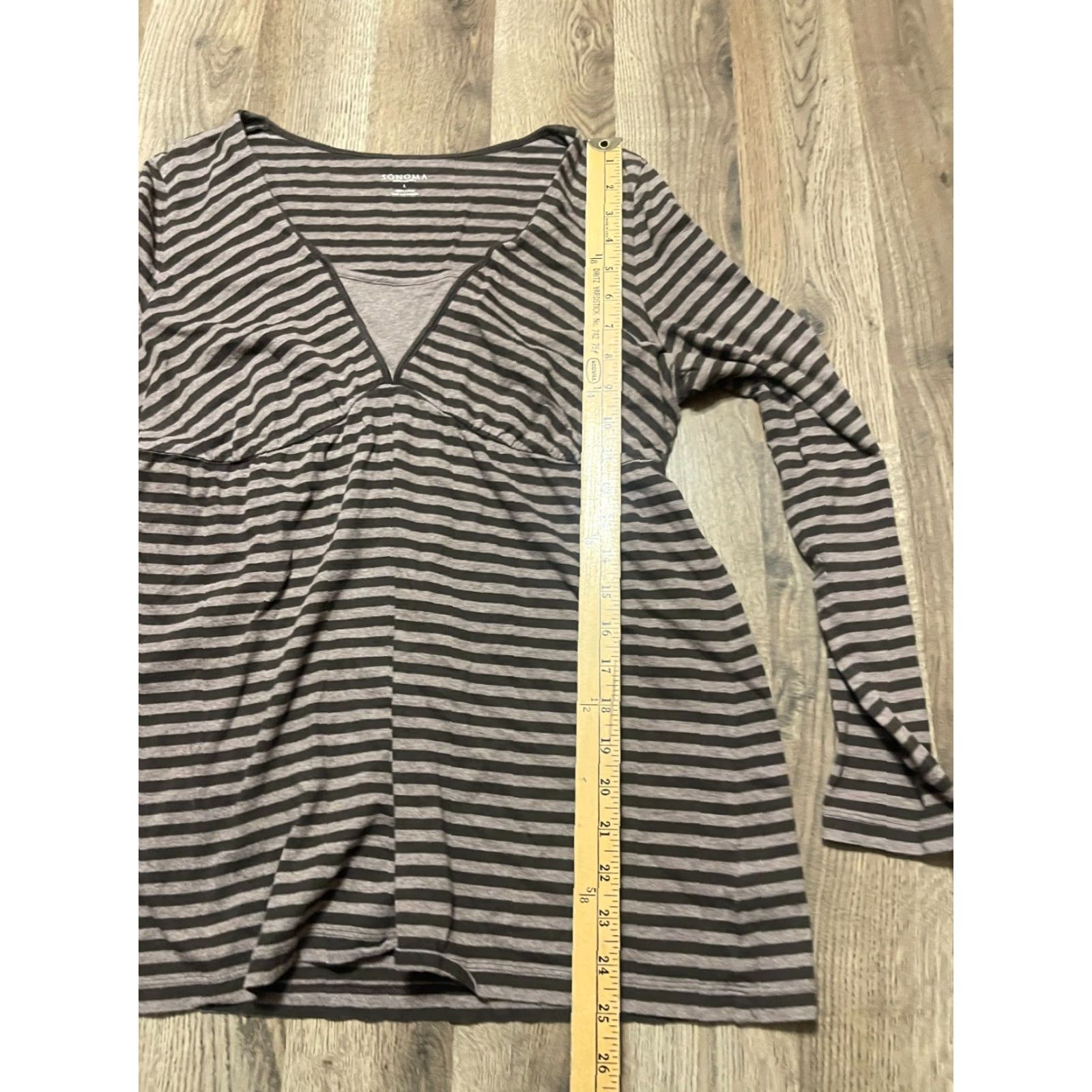 Vintage Sonoma Shirt Women's Size Large Brown Light Brown Striped Long Sleeve Size L / US 10 / IT 46 - 7 Thumbnail