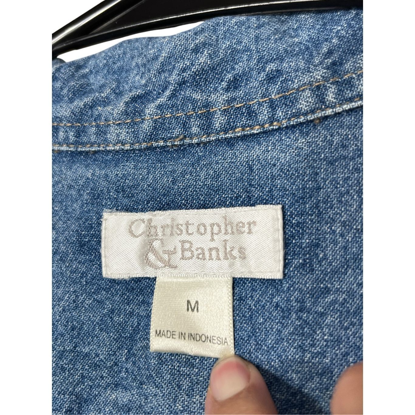 Other Vintage Christopher & Banks Denim Zipper Vest Bear Bees Embr Size M / US 6-8 / IT 42-44 - 6 Thumbnail