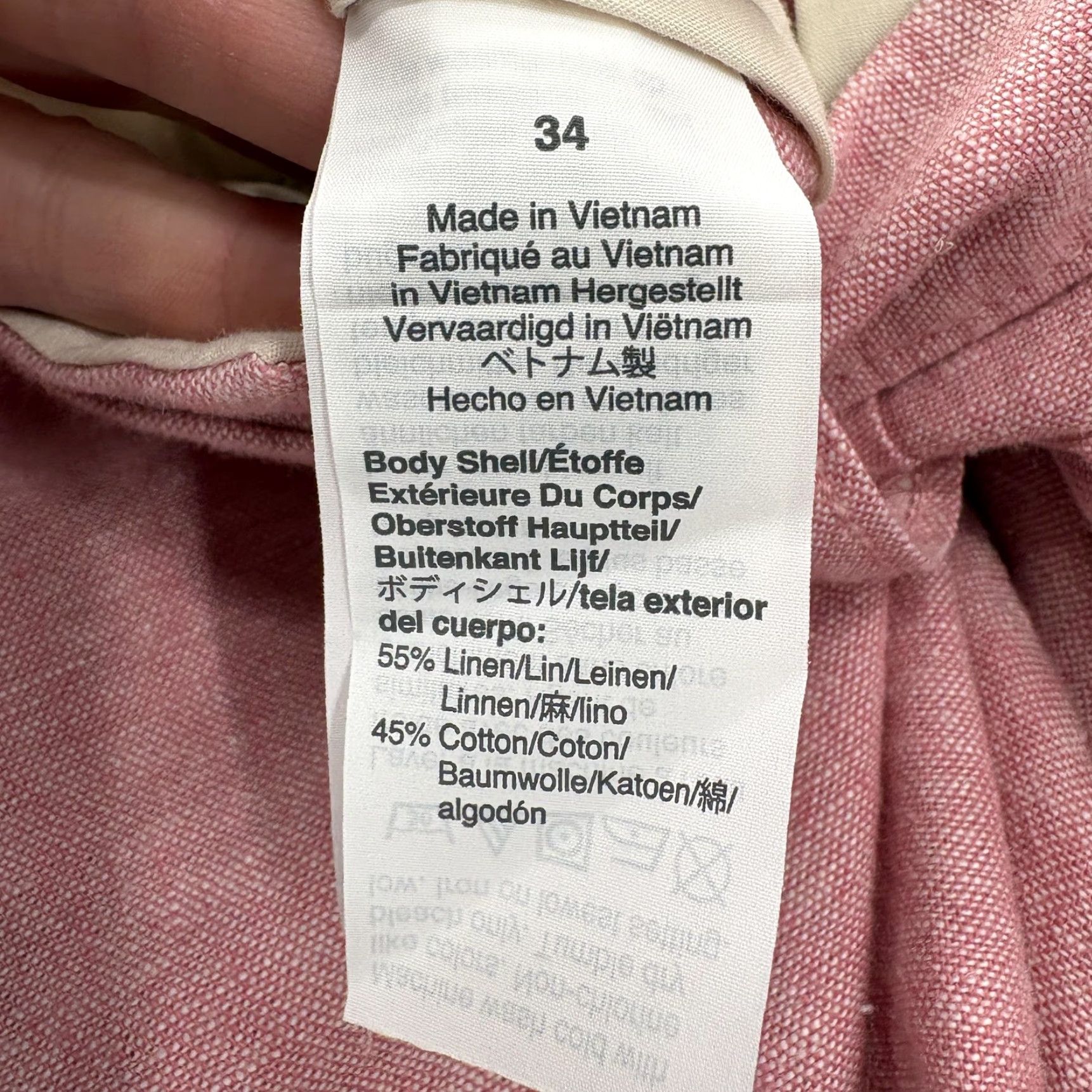 J.Crew J.Crew Shorts Mens 34 Pink Linen Cotton Chino Flat Front Casual Preppy Summer Size US 34 / EU 50 - 4 Thumbnail