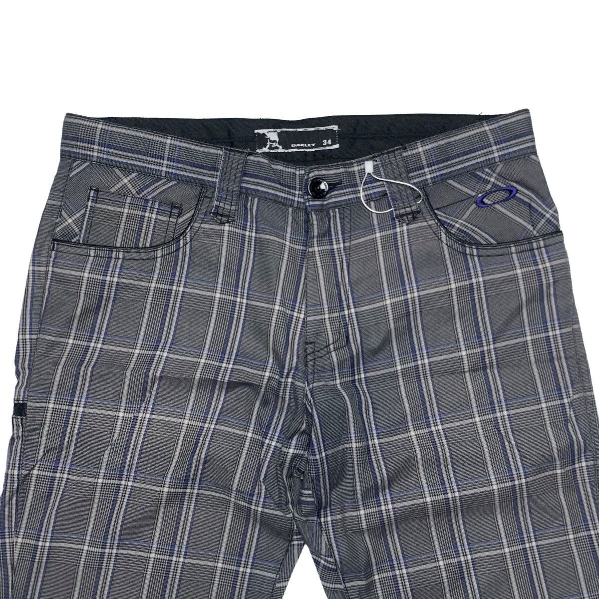 Oakley Oakley Plaid Pants Grey Blue Stretch Casual Pants Size 34 Size US 33 - 2 Thumbnail