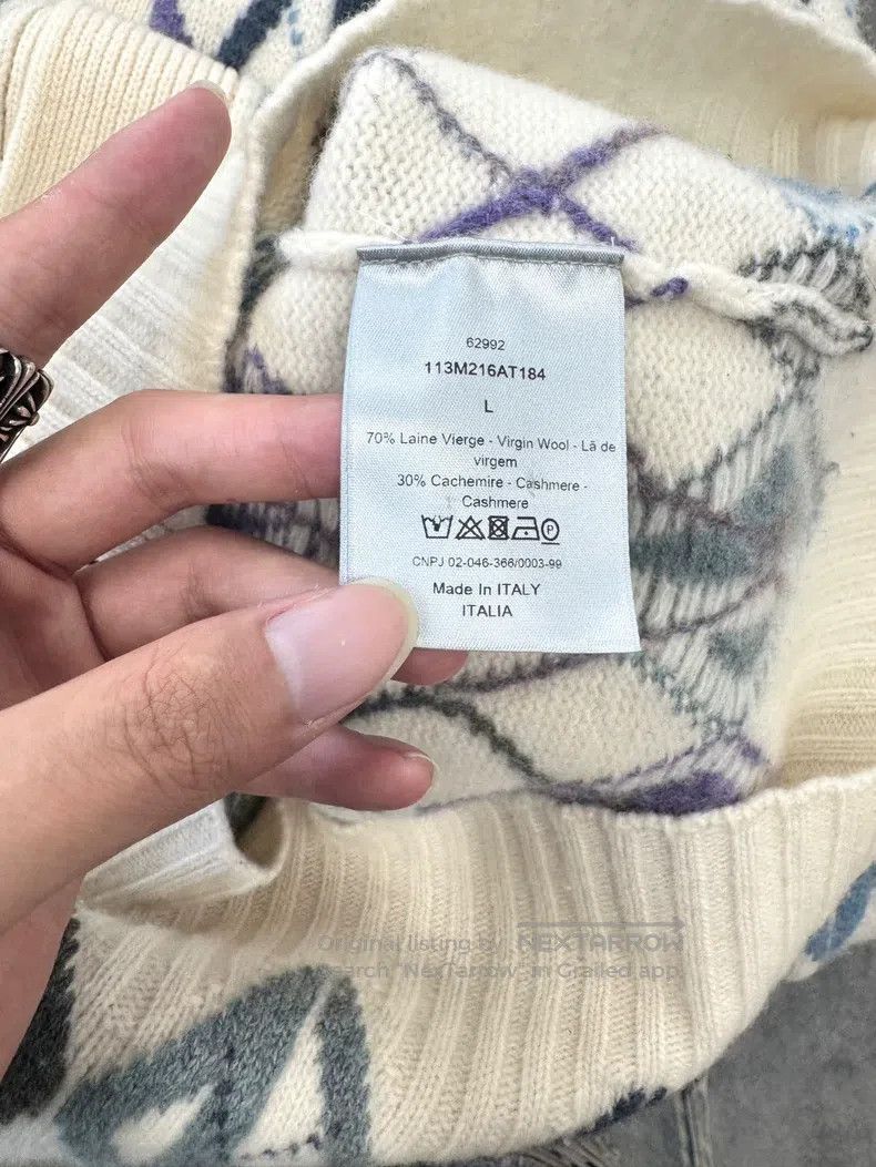 Dior Dior White CD diamond logo jacquard knitted cardigan jacke Size US L / EU 52-54 / 3 - 4 Thumbnail