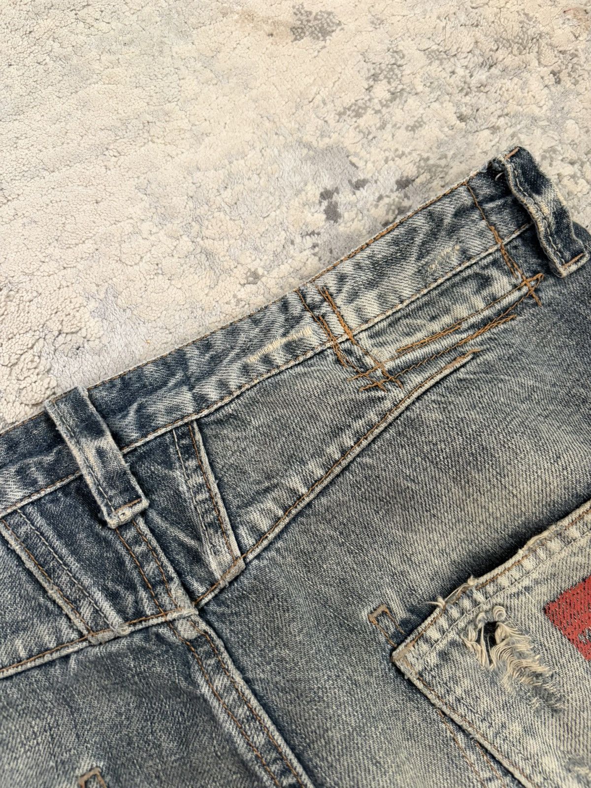 Marithe + Francois Girbaud Distressed Trompe-l'œil Straight Denim Size US 32 / EU 48 - 11 Thumbnail