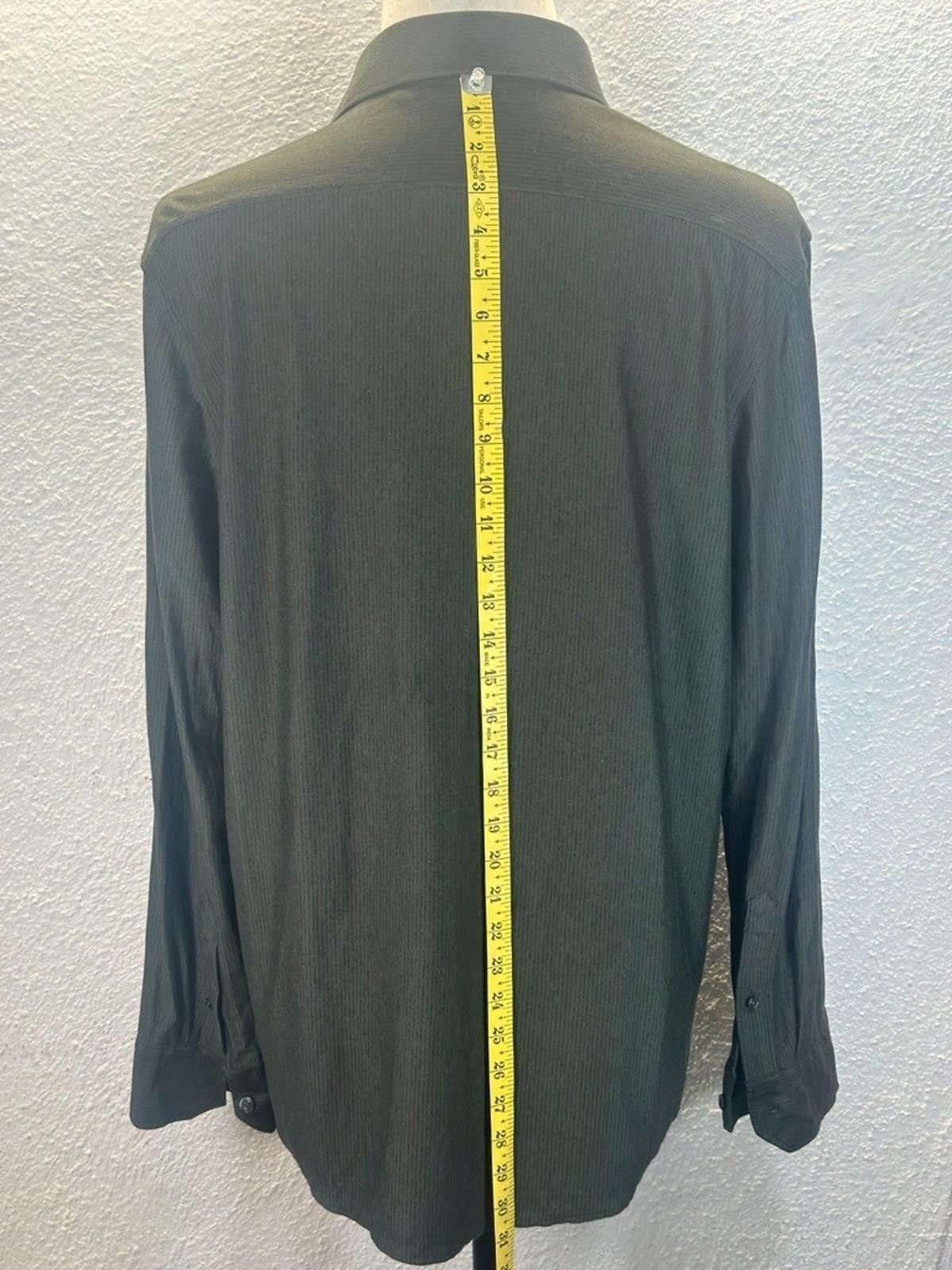 Murano Murano Men's XL Green Slim Fit Liquid Luxury Dress Shirt Size 44R - 5 Thumbnail