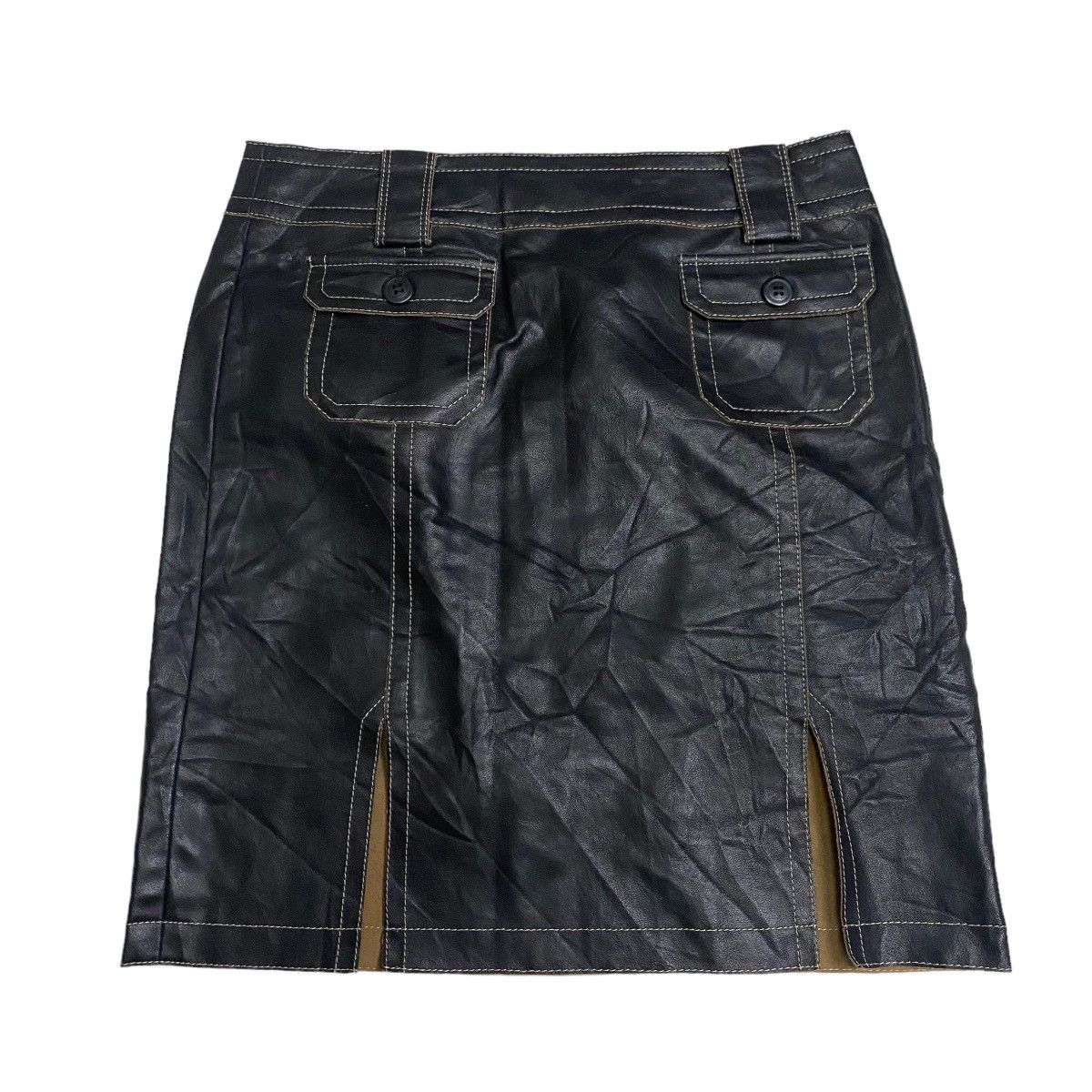Burberry Buuberry blue label mini skirt syntetic leather Size 29" - 1 Thumbnail