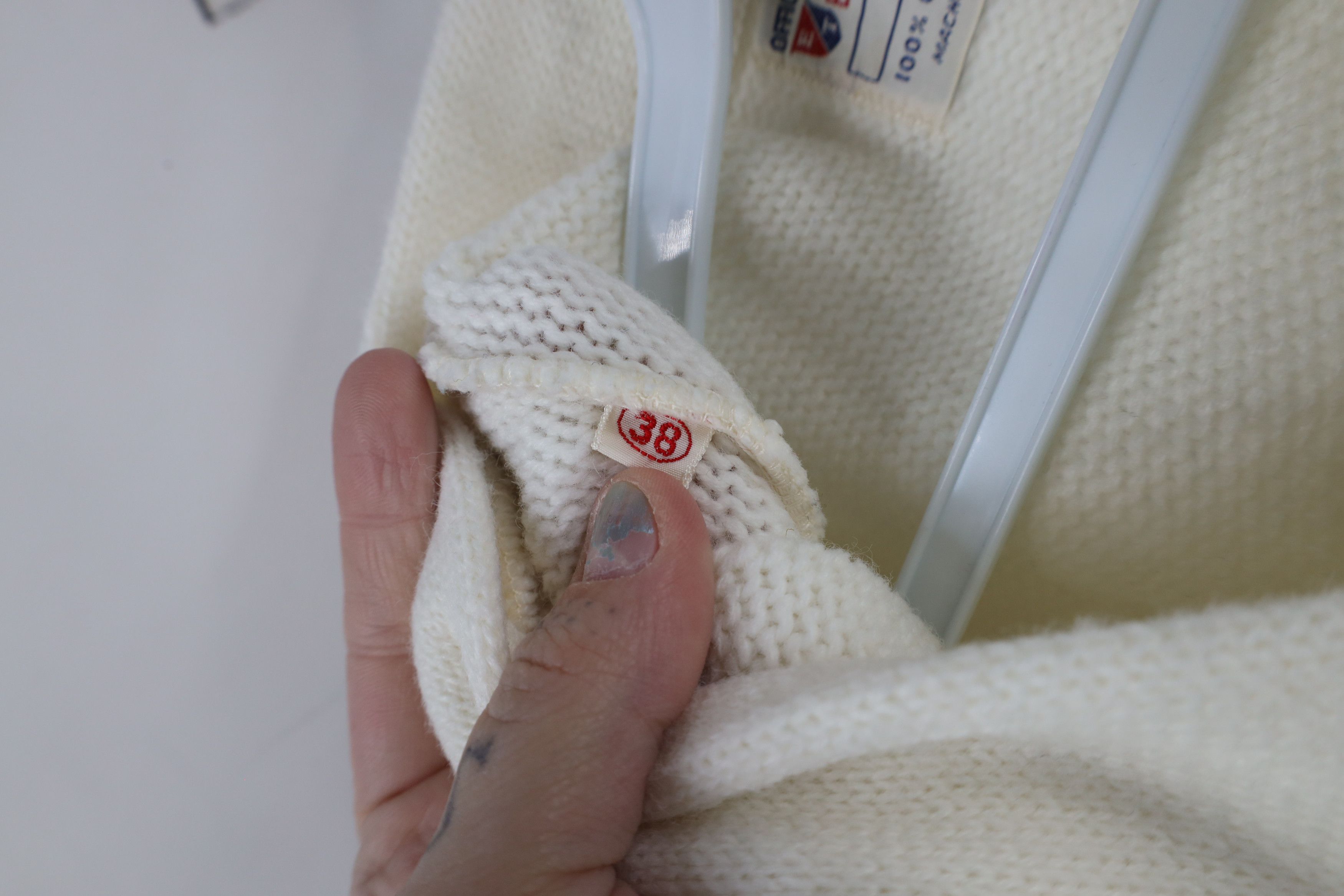 Vintage Vintage 60s 70s Streetwear Letterman Knit Sweater White USA Size US L / EU 52-54 / 3 - 5 Thumbnail
