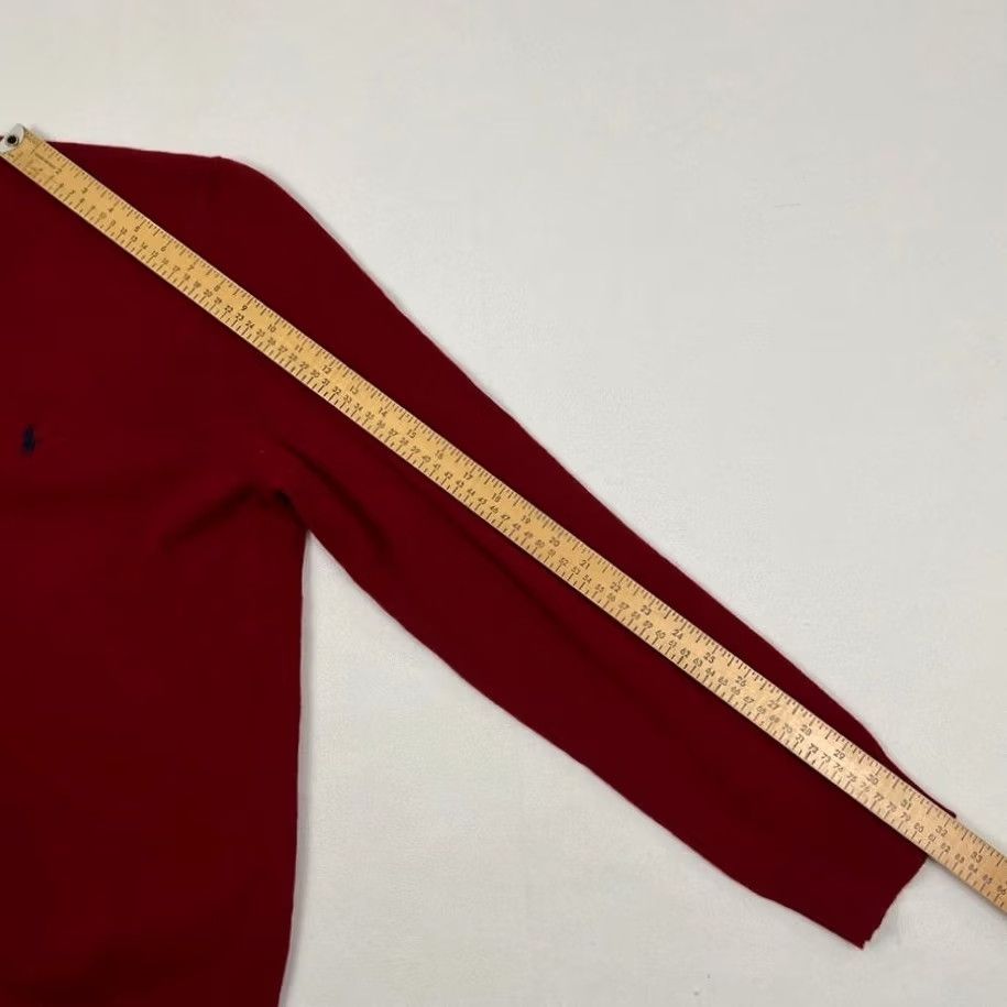 Polo Ralph Lauren Polo Ralph Lauren Sweater Mens XL V-Neck Lambs Wool Red Jumper Pullover Preppy Size US XL / EU 56 / 4 - 6 Thumbnail