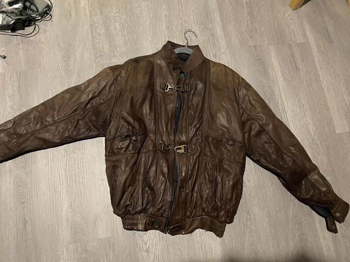 Vintage Leather Jacket Brown vintage Size US L / EU 52-54 / 3 - 2 Thumbnail