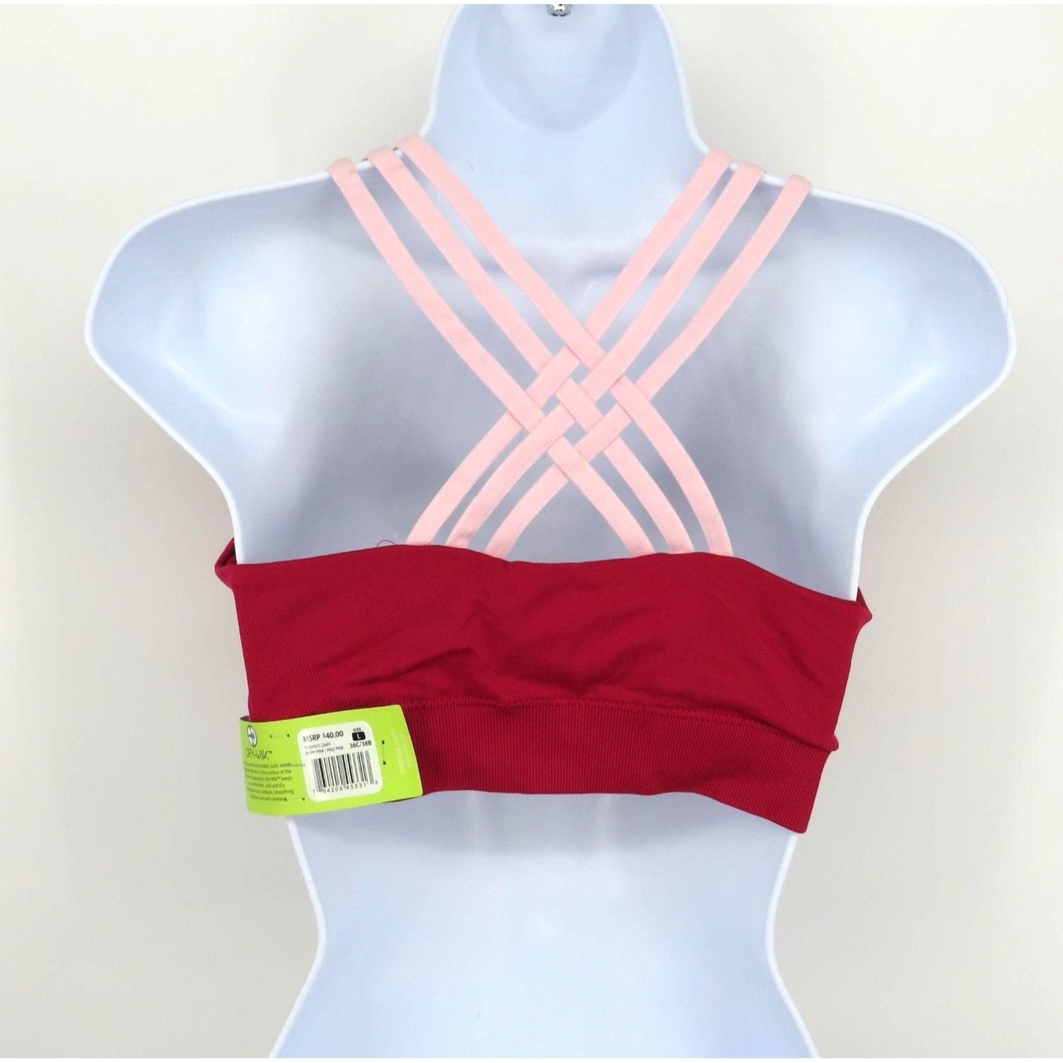 Other Marika Berry Pink Sports Bra Criss-Cross Back Straps L 36C/3 Size ONE SIZE - 2 Thumbnail