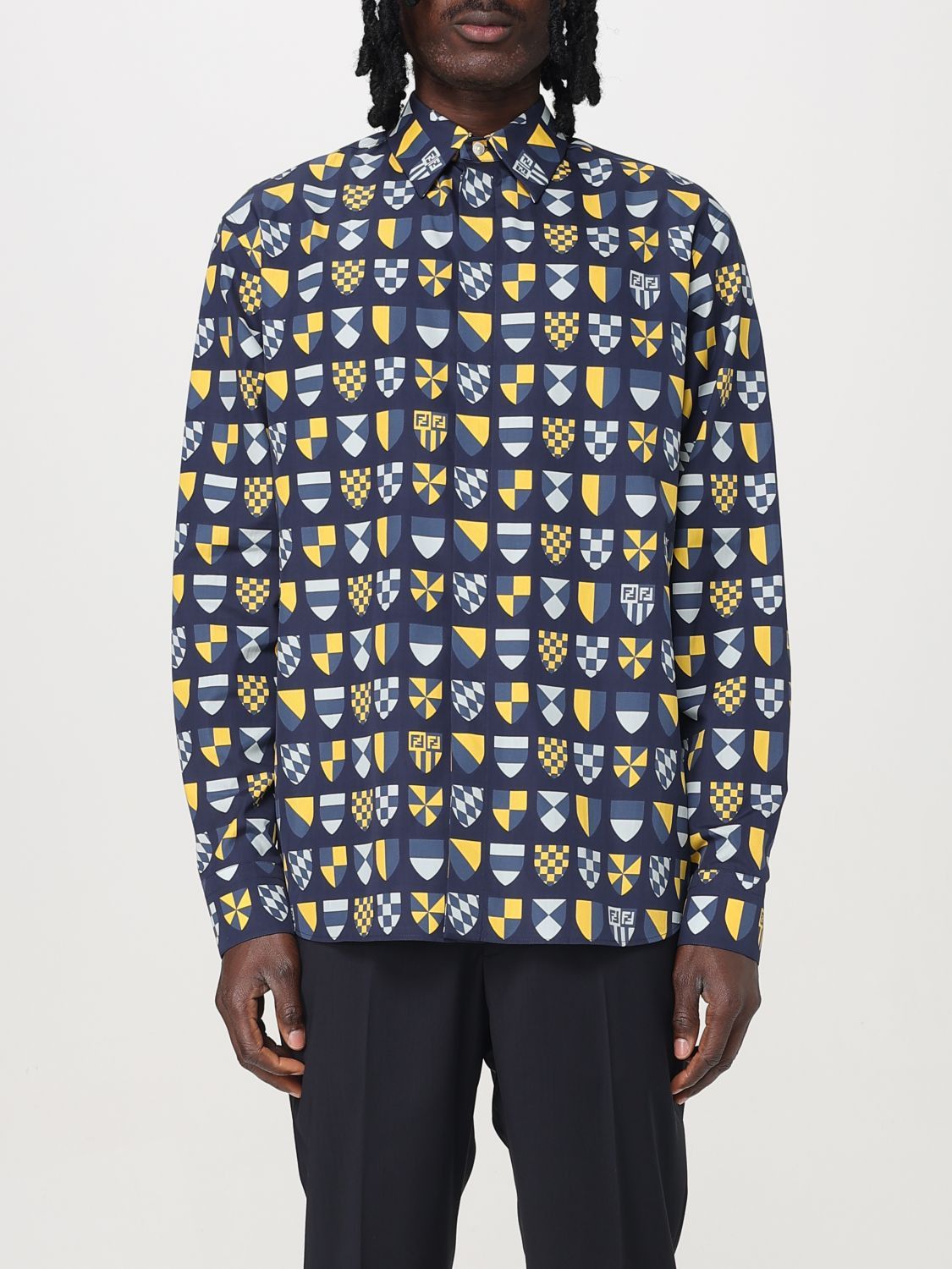 Fendi Fendi Shirt Men Navy Size US M / EU 48-50 / 2 - 1 Thumbnail