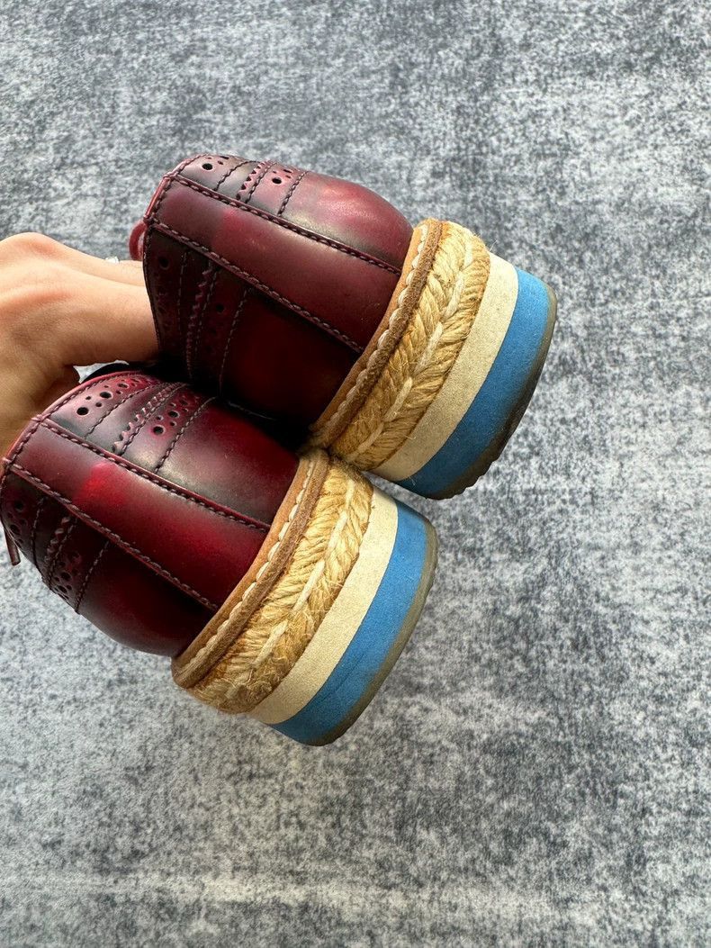 Prada Prada Burgundy Platform Oxford Shoes -2505 Size US 5.5 / EU 38 - 5 Thumbnail